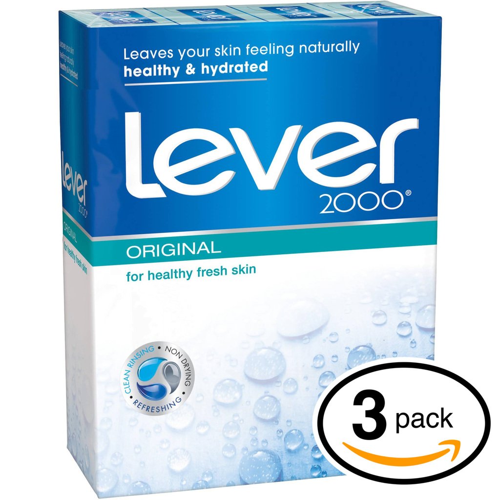 (PACK OF 3 BARS) Lever 2000 ORIGINAL SCENT Bar Soap for Men & Women. NON-DRYING! Great for Healthy Feeling Hands, Face & Body! (3 Bars, 4.0oz Each Bar)