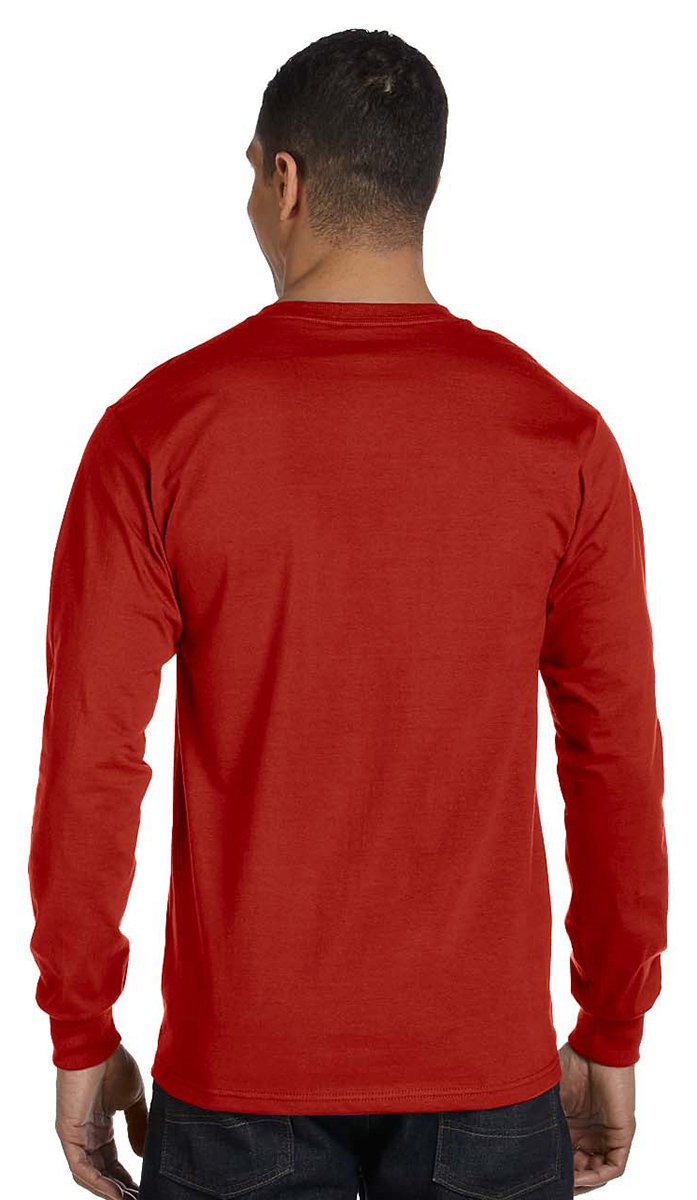 Hanes Adult Beefy-T Long-Sleeve T-Shirt, Stone Green, Large