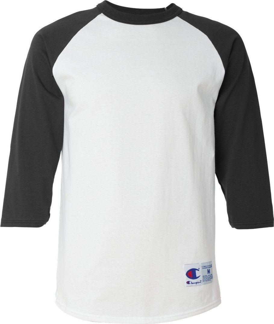 Champion Men`s Raglan Baseball T-Shirt White/Black