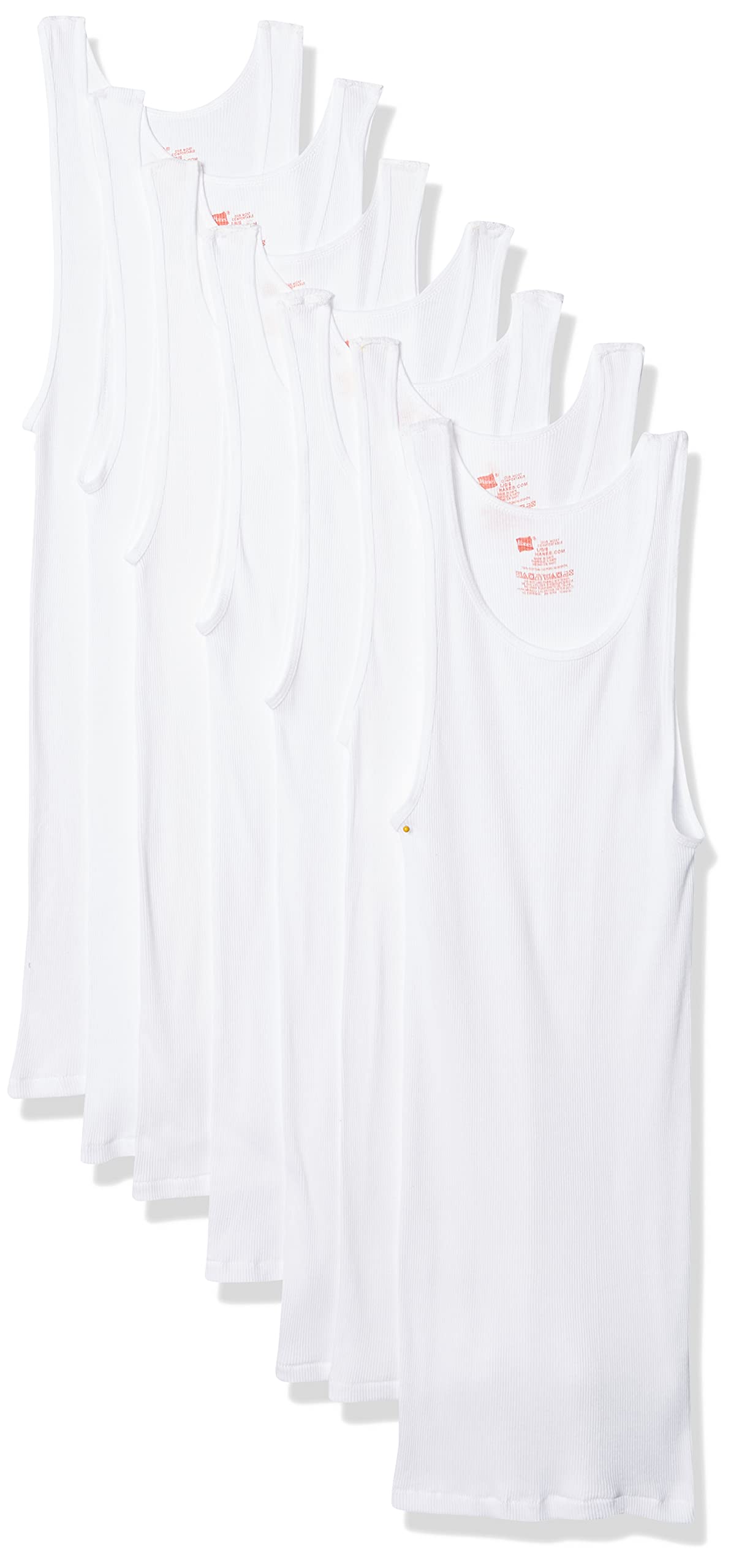 Hanes Ultimate Men's 7-Pack ComfortSoft Tank (Large, White, Size Large (42-44)
