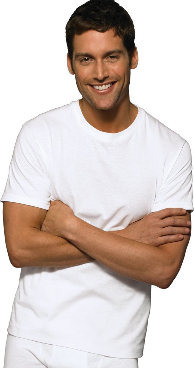 Hanes Classic Men's White Crew Neck T-Shirt White Medium