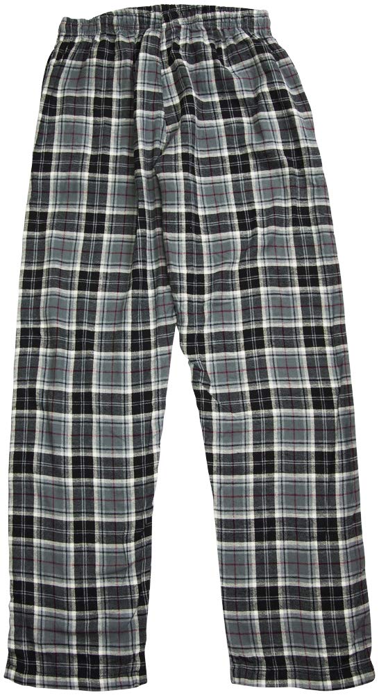 Hanes Men's Plaid Flannel Lounge Sleep Pant, Black, Grey 41521-X-Large