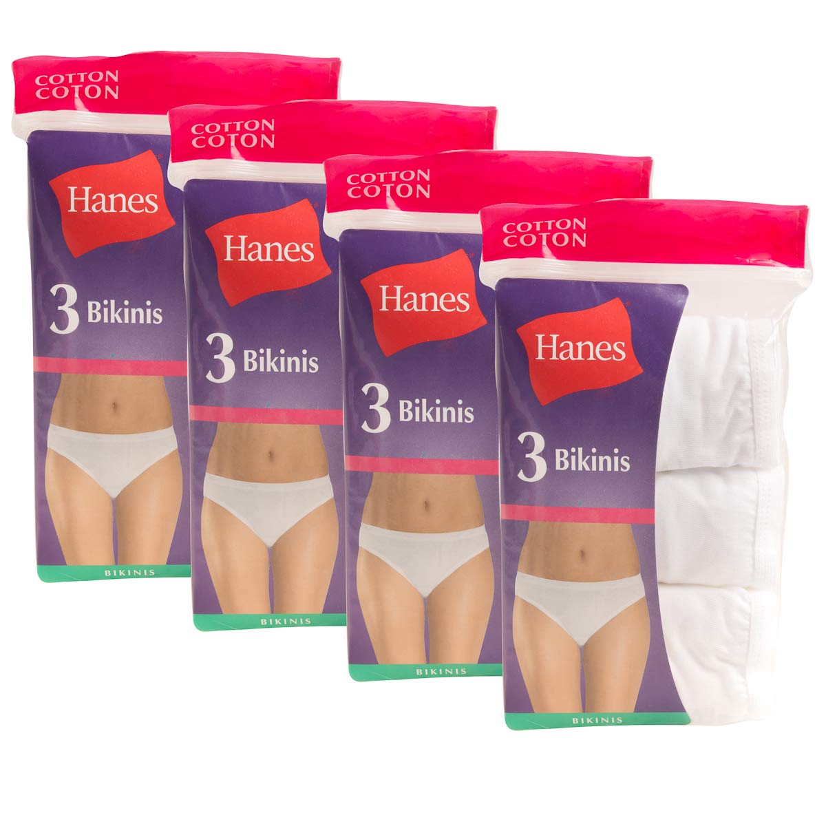 Generic Hanes (12 Pack) 100% Cotton Bikini Underwear Women Panties Sexy Women's Underwear Soft Tagless, White, Large- Size 7