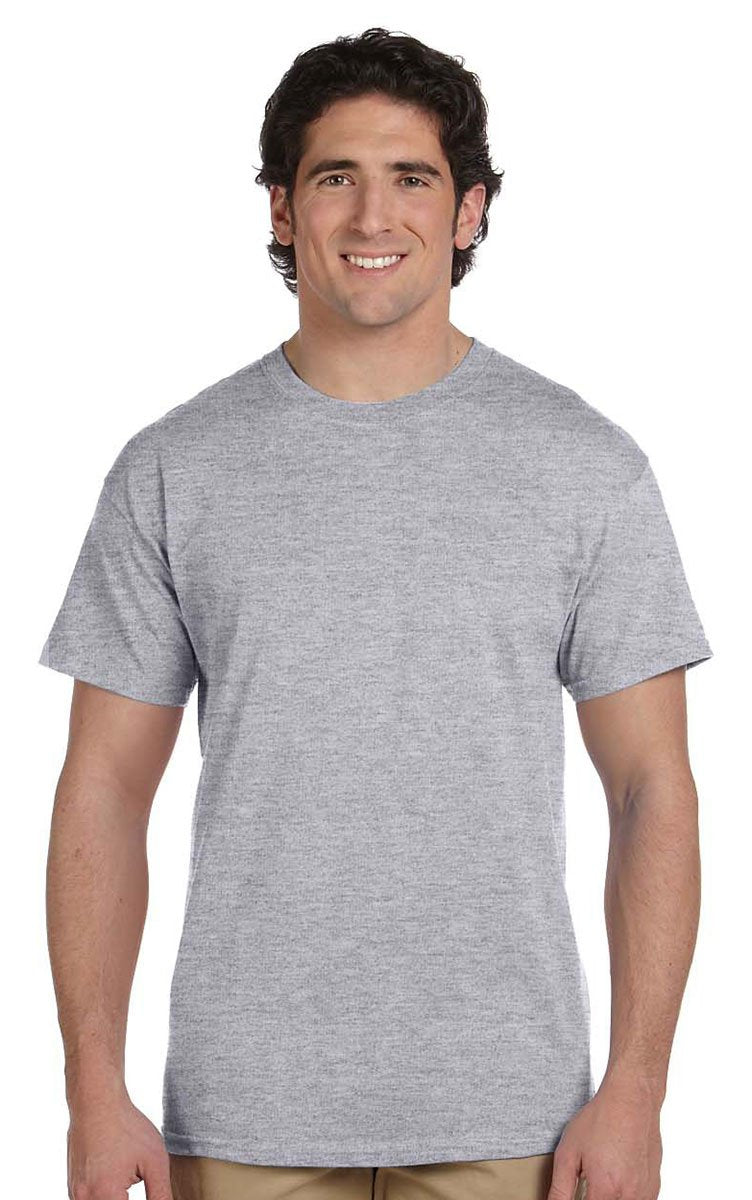 Fruit of the Loom mens 5 oz. 100% Heavy Cotton HD T-Shirt(3931)-ATHLETIC HEATHER-2XL-6PK