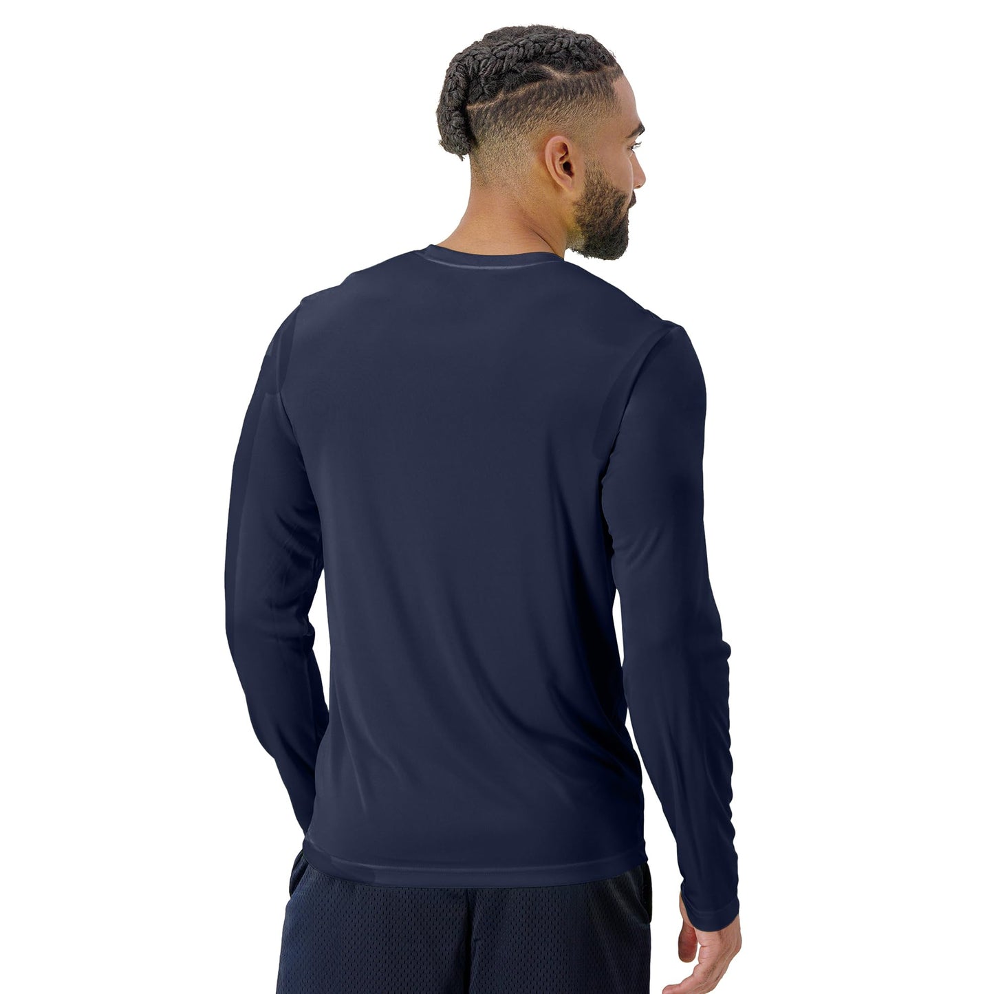 Hanes Men's Long Sleeve Cool Dri T-Shirt UPF 50+, X-Small, 2 Pack ,Navy