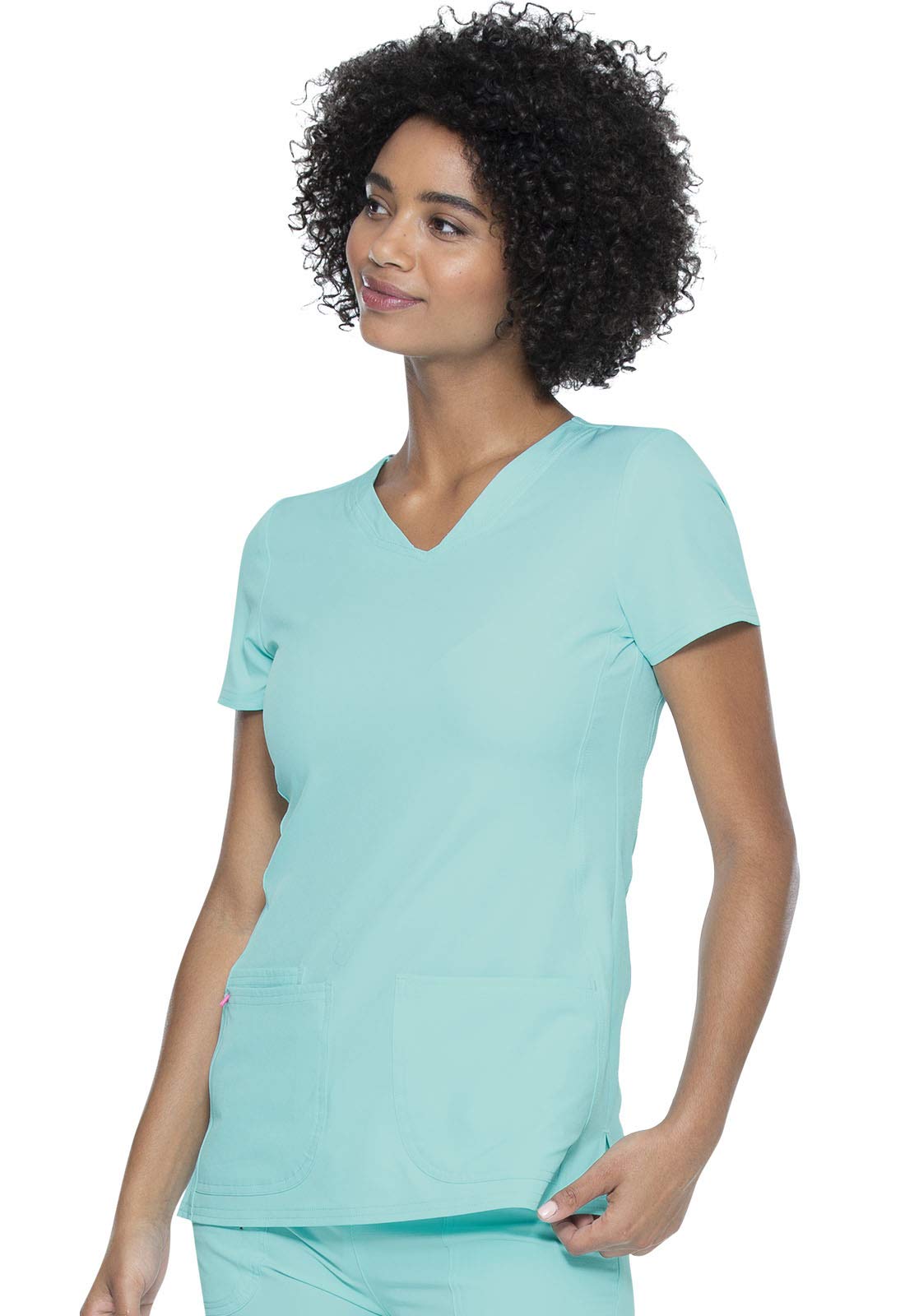 Heartsoul Break On Through Women Scrubs Top Shaped V-Neck 20710, S, Tranquil Sea - Small,Tranquil Sea