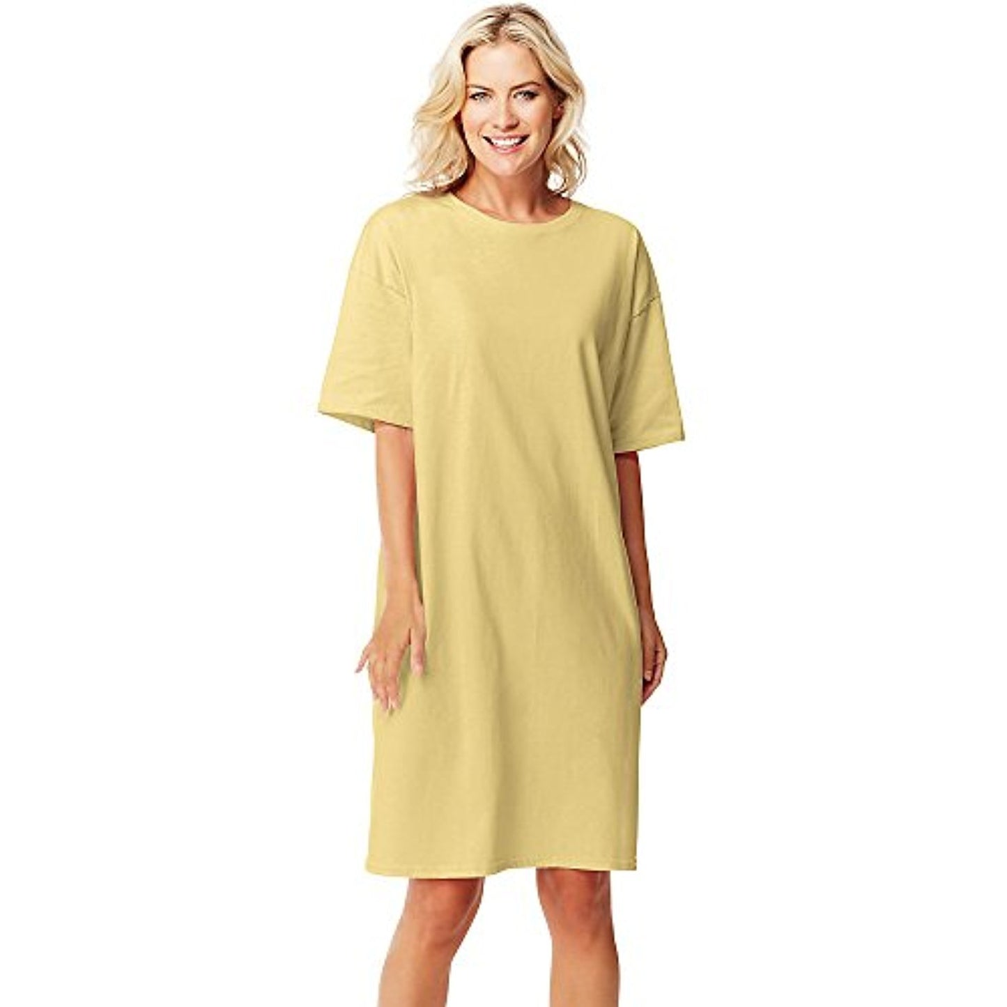 Hanes Women's Wear Around Slim Collar Daffodil Yellow