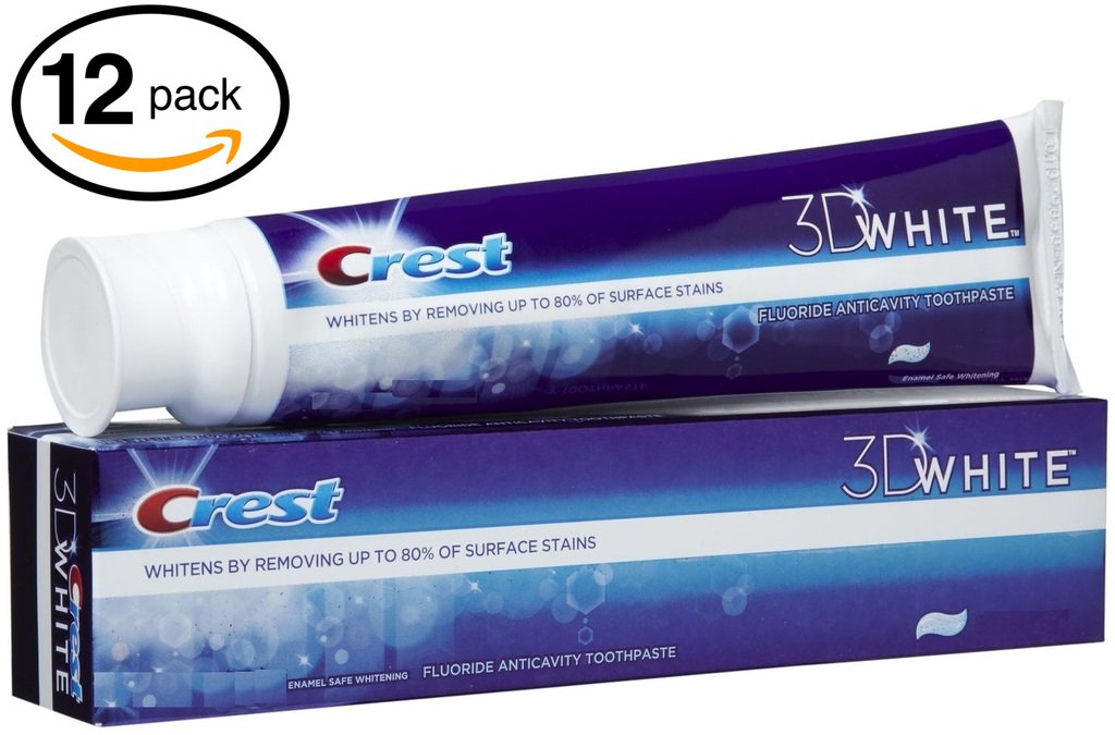 (PACK OF 12 TUBES) Crest 3D White ARCTIC FRESH Icy Cool Mint Anti-Cavity & TOOTH WHITENING Toothpaste. Removes Up to 90% of Surface Stains on teeth! REFRESHING MINT FLAVOR! (12 Tubes, 4.8oz Each Tube)