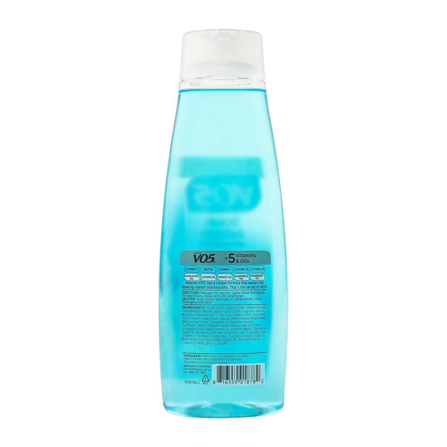 Alberto VO5 Ocean Refresh Revitalizing Shampoo - Moisturizing Shampoo with Sea Minerals - Fresh Ocean Fragrance - Five Oils and Vitamins - 443 ml