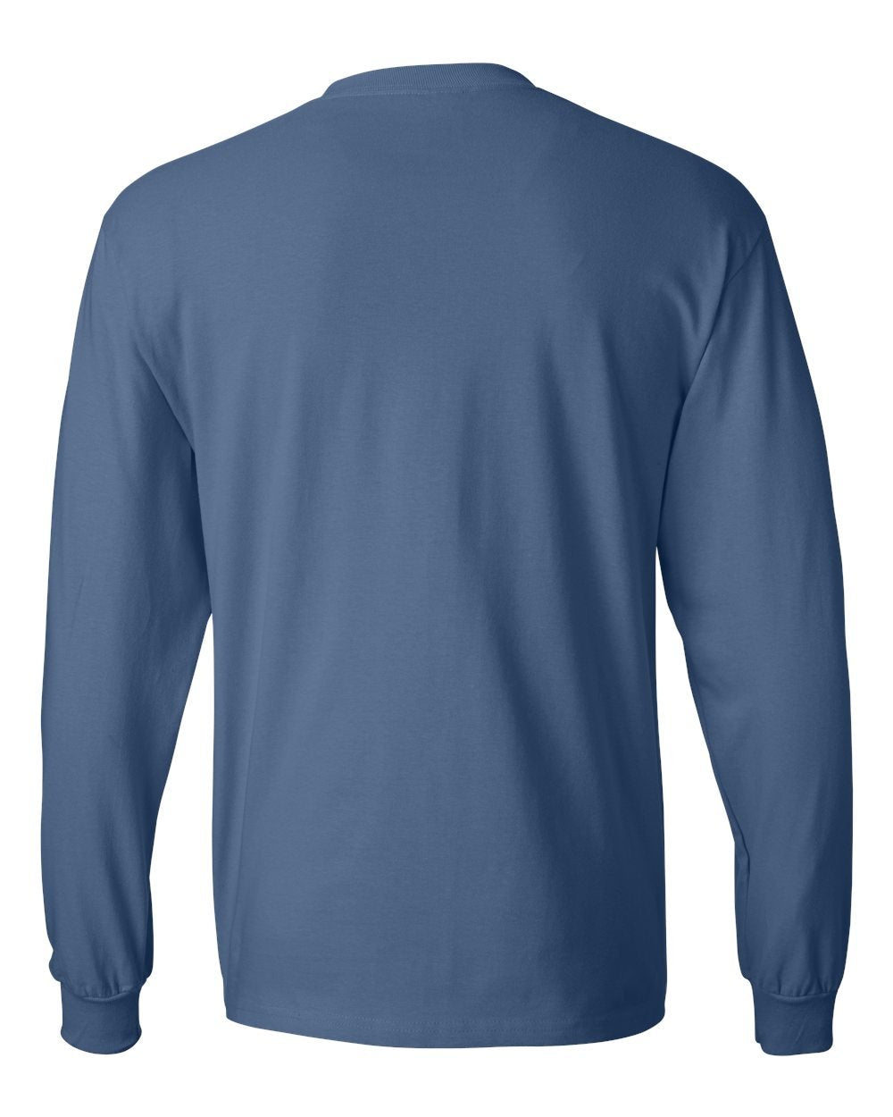 Hanes Long Sleeve Beefy-T T-Shirts (Large, Denim Blue)