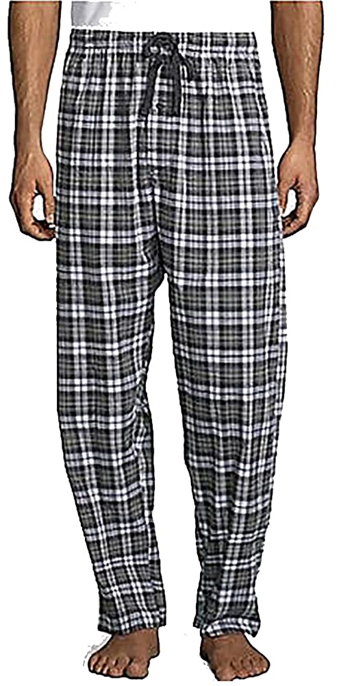 Hanes Men's Tag Free Comfort Flex Plaid Pajama Lounge Pant, XLarge, Blue/White Plaid