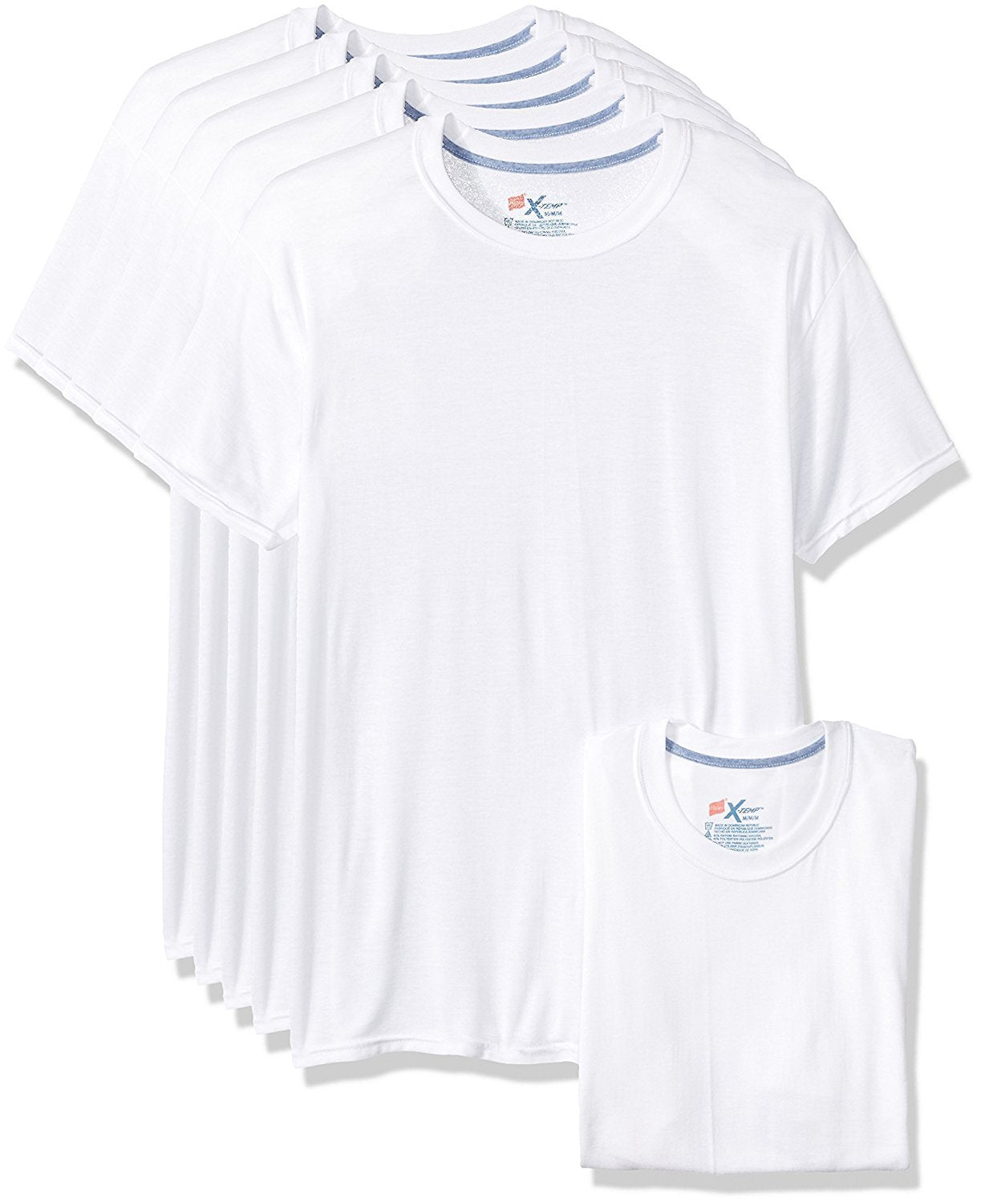 Hanes Men's 5-Pack X-Temp Comfort Cool Crewneck Undershirt (X-Large(46-48), White)