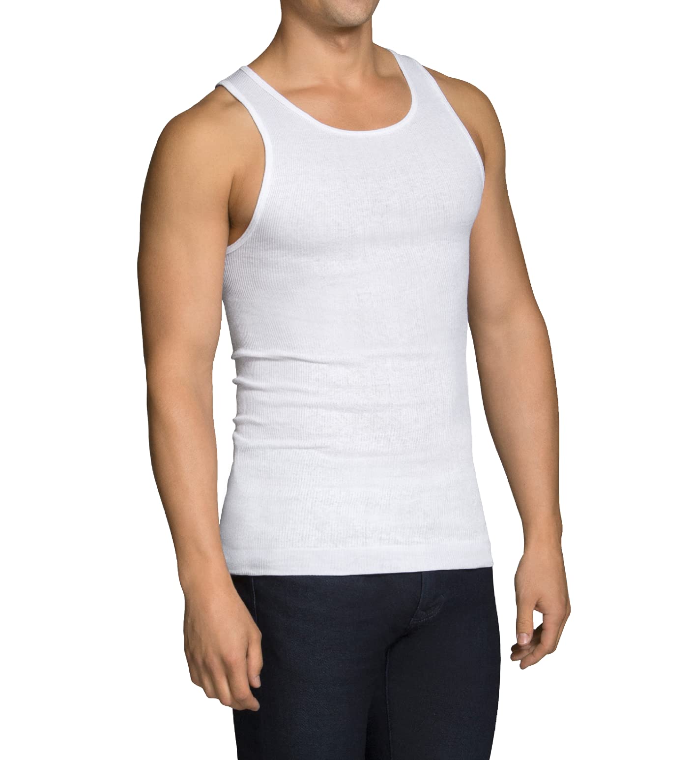 Fruit of the Loom Mens White A-Shirts 6 Pack, 2XL, White