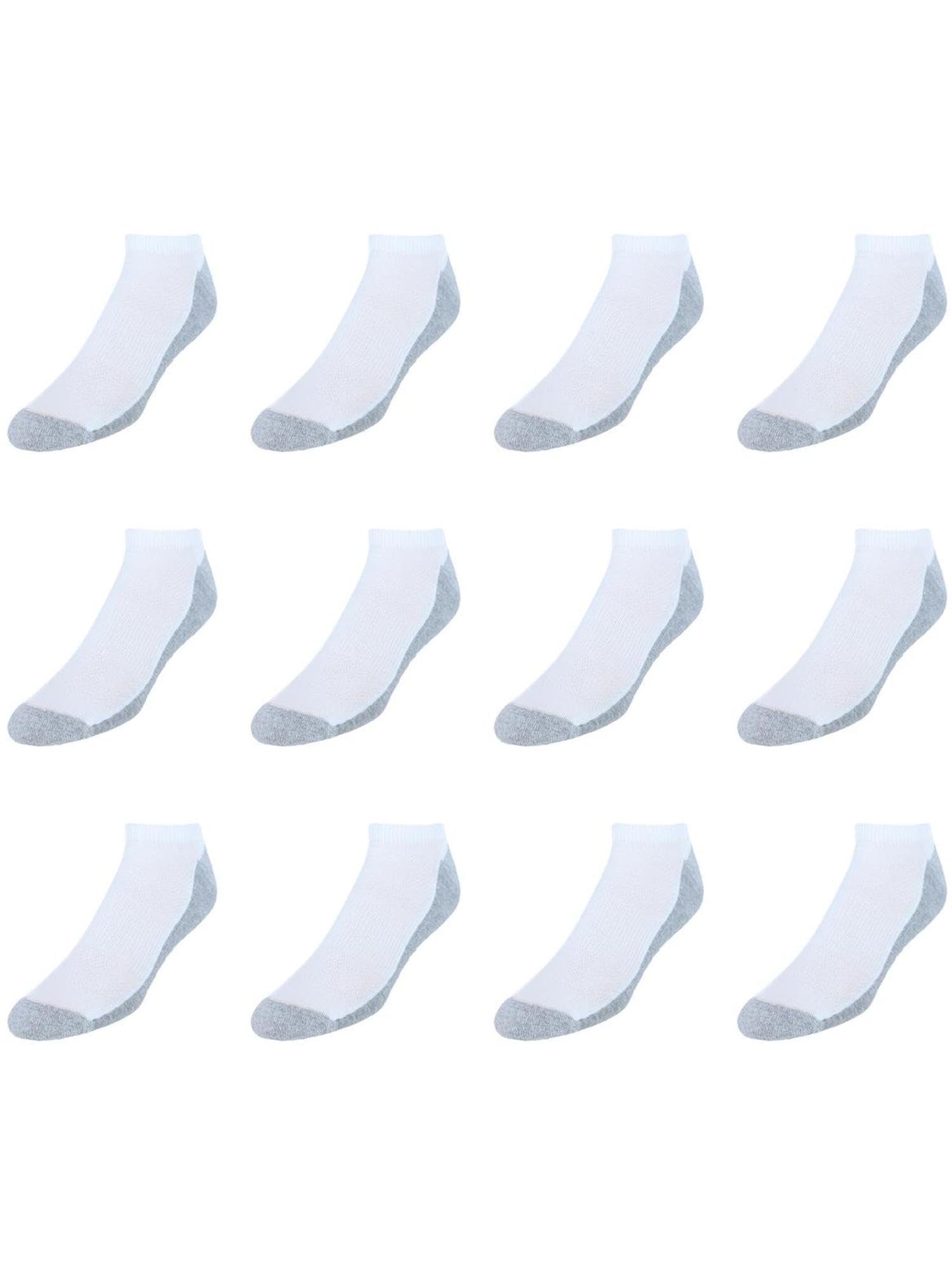 Hanes Men's, X-Temp Cushioned No Show Socks, 12-Pack, White, 12-14