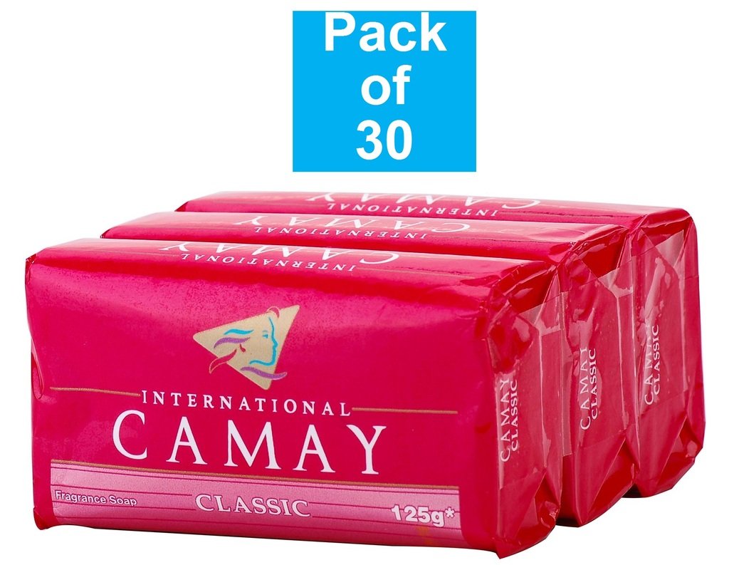 Camay Classic Softly Scented Bar Soap (Pack of 30) All-in-one exfoliating and moisturizing soap Leaves Skin Smooth & Radian! Great for Hands, Face & Body! (30 Bars, 4.4oz Each Bar)