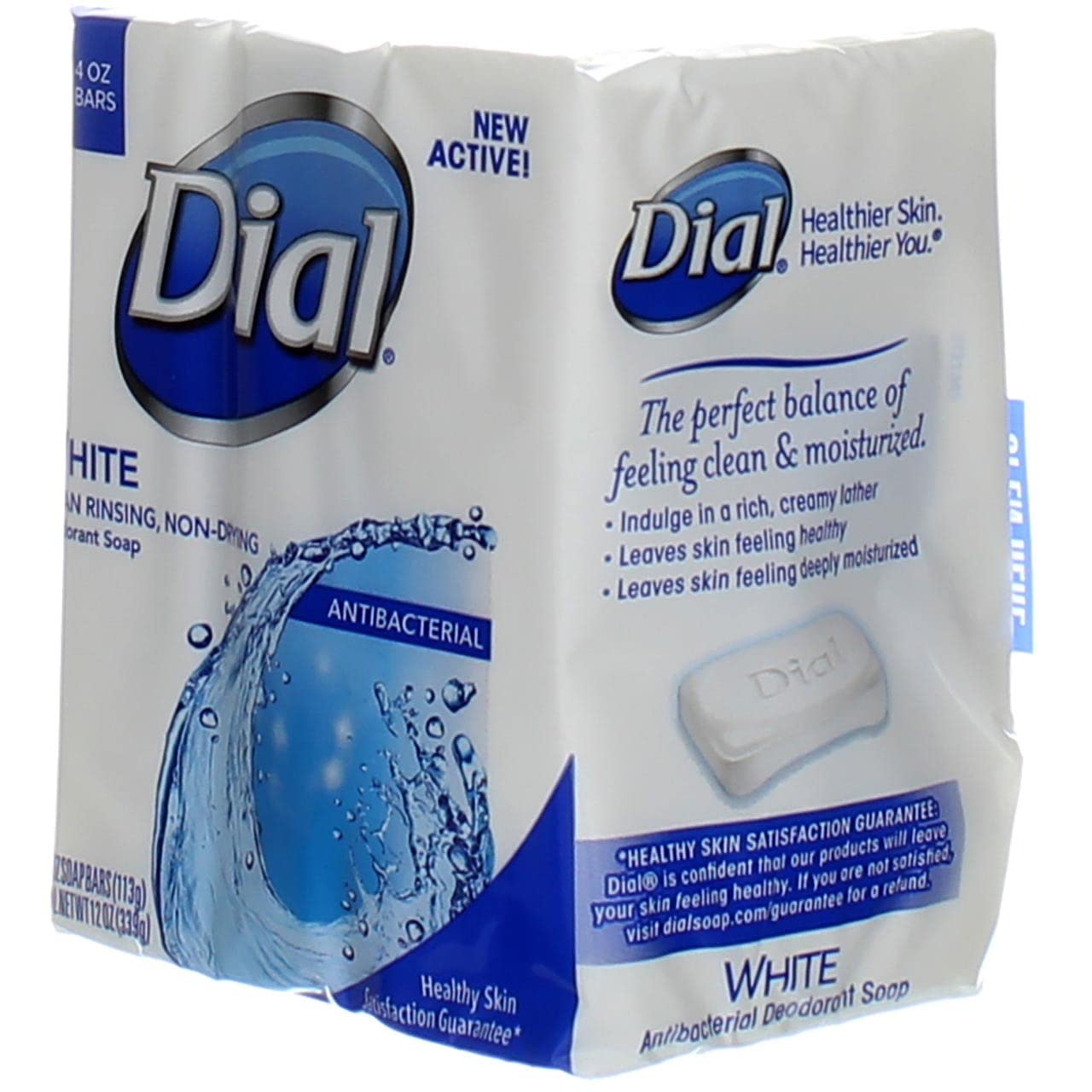 Dial White Antibacterial Bar Soap, 4-Ounce Bars, 3-Count (Pack of 4)