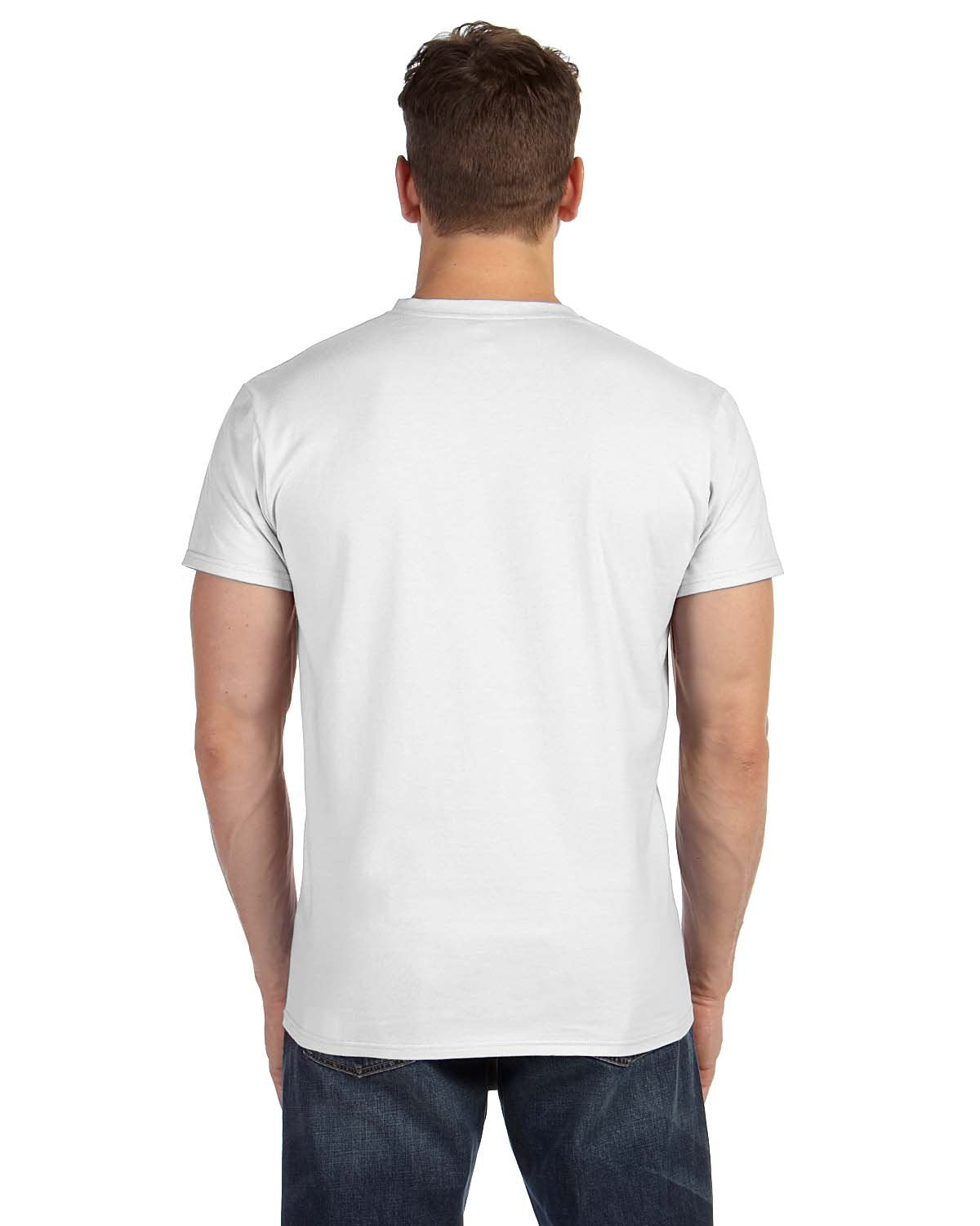 Hanes mens 4.5 oz. 100% Ringspun Cotton nano-T V-Neck T-Shirt(498V)-White-2XL-6PK