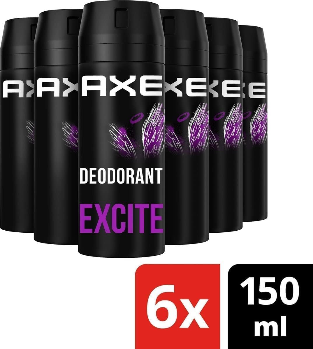 AXE Body Spray Deodorant Excite 150 ml (Pack of 6)