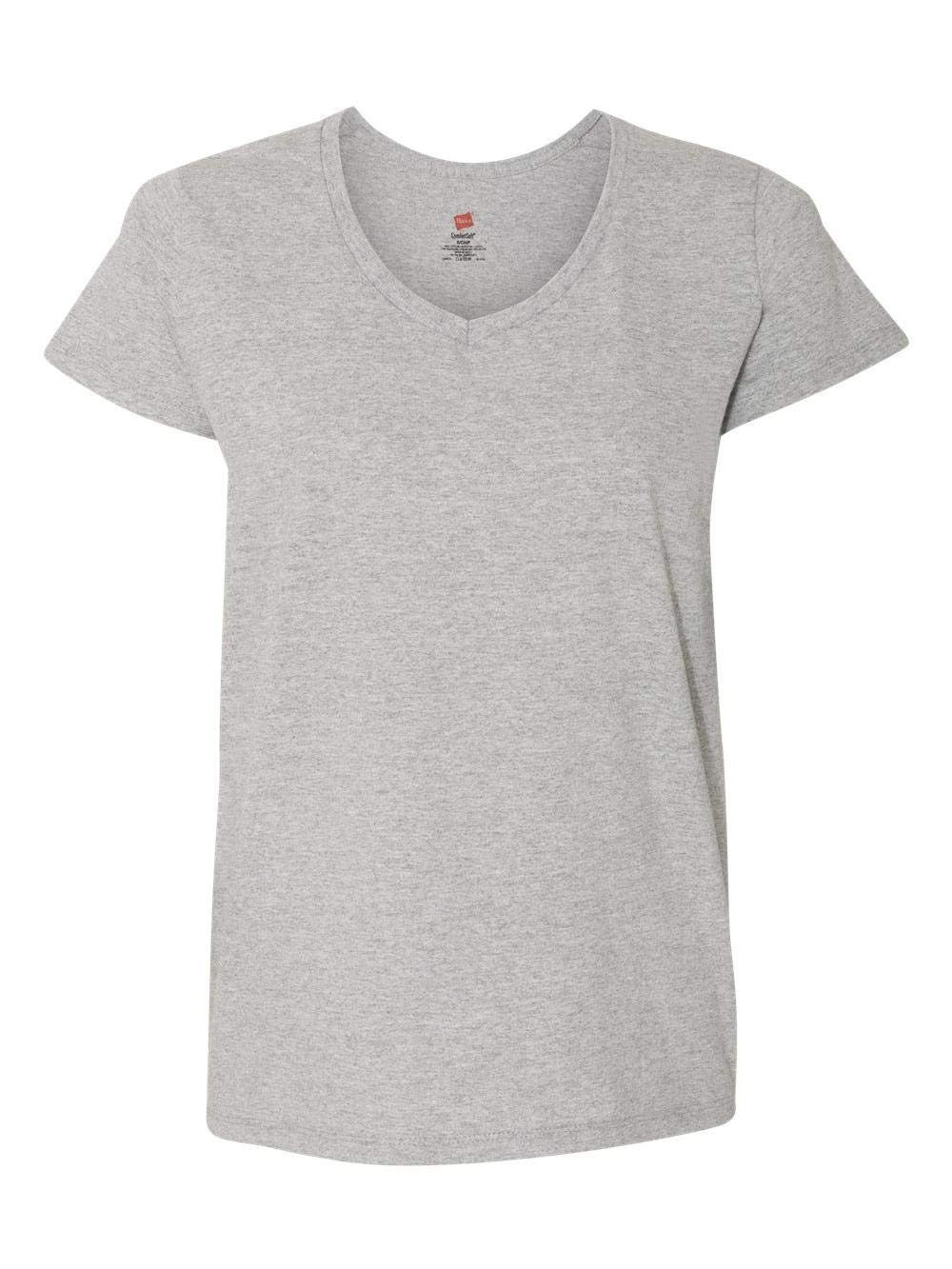 Hanes Relaxed Fit Women's ComfortSoft V-Neck T-Shirt Light Steel