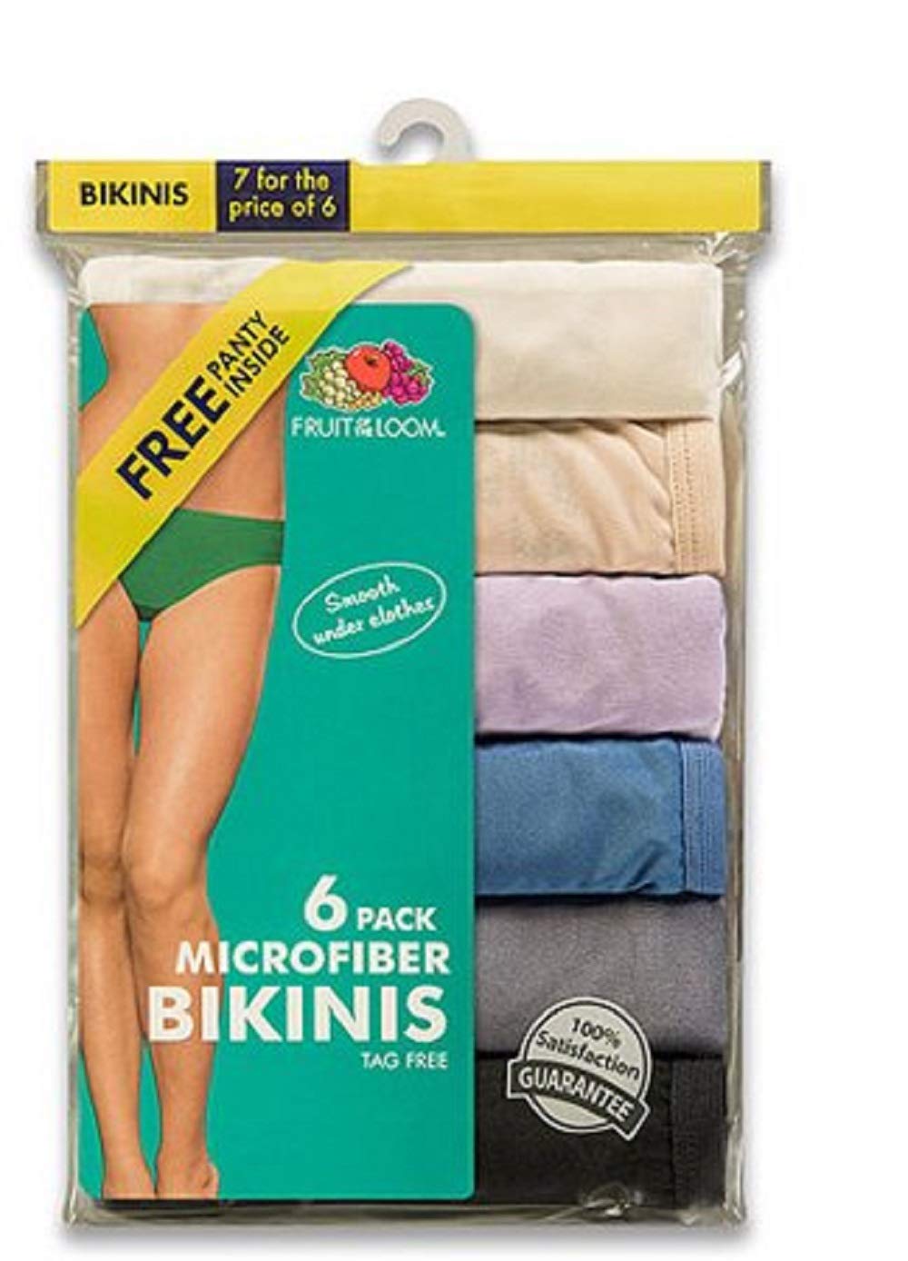 Fruit of the Loom Women's 7 (6+1 Free) Pack Microfiber Bikini Panties (9)