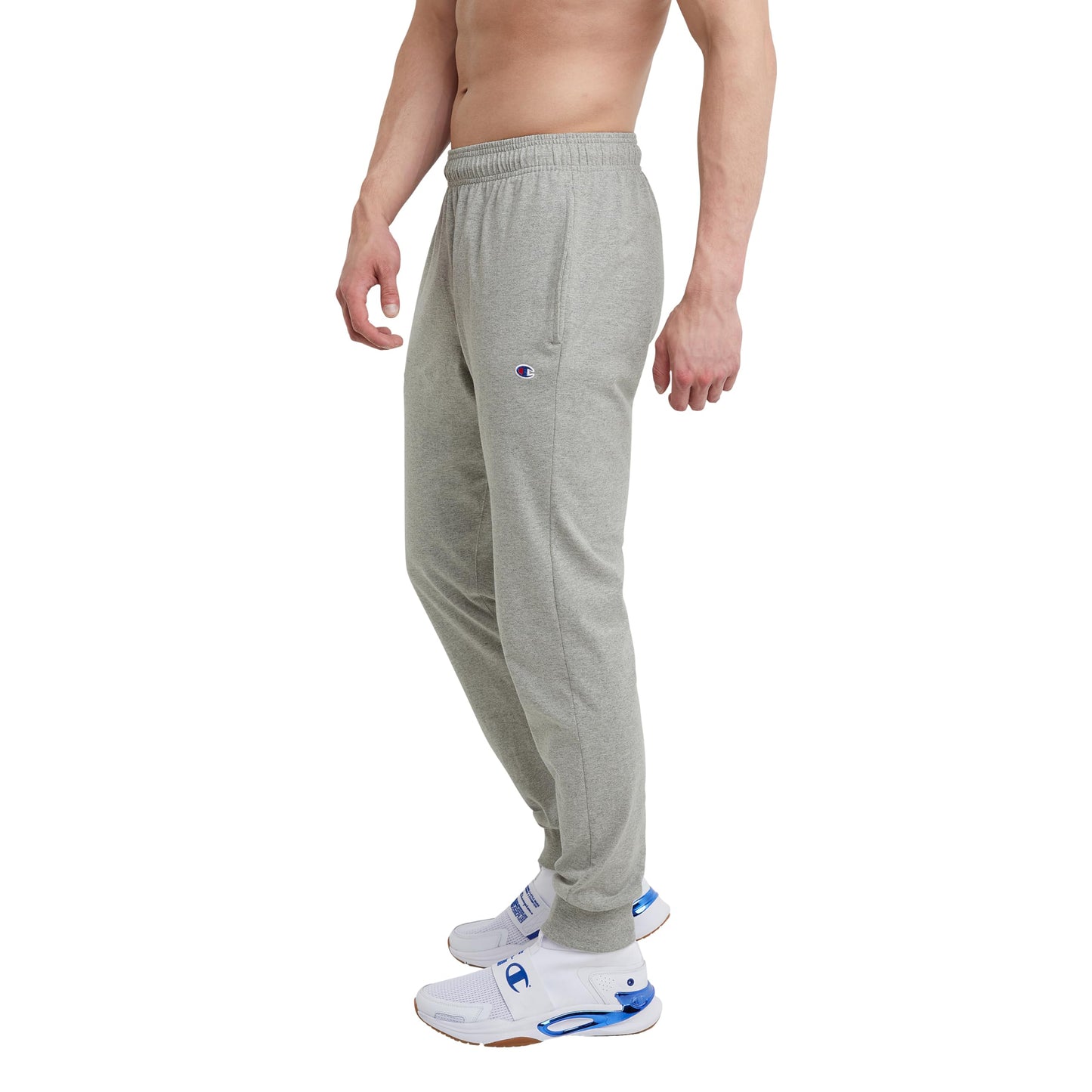 Champion Mens Joggers, Everyday Cotton, Lightweight Lounge Knit For Men, 31" Sweatpants, Oxford Gray C Patch Logo, X-Large US