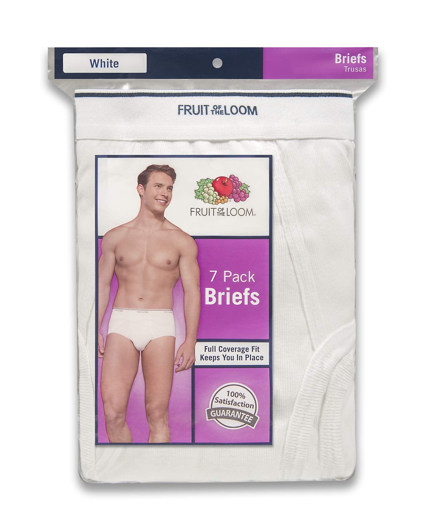 Fruit of the Loom Men's 7-Pack Basic Brief (Large, White 8 Pack )