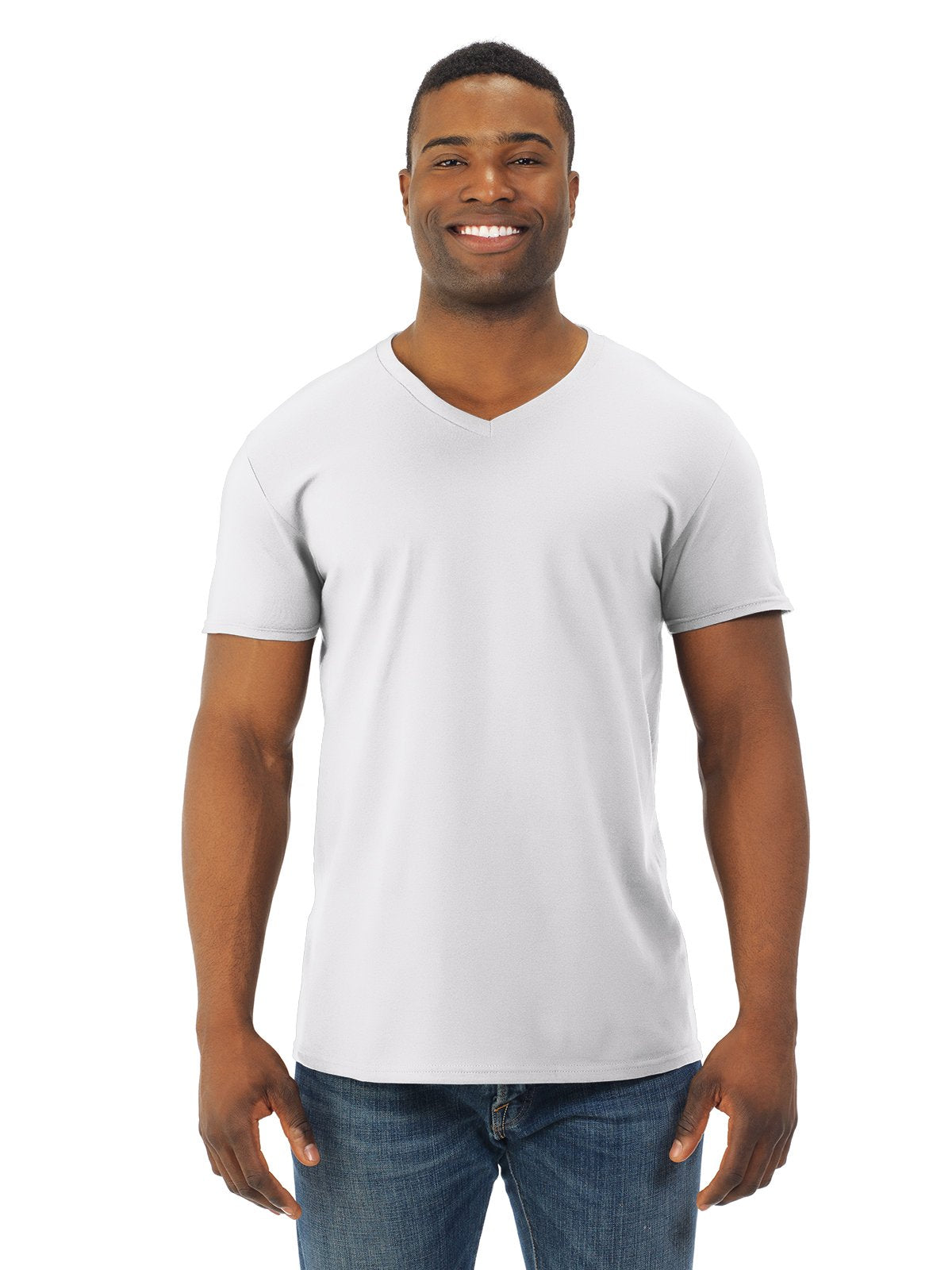 Fruit of the Loom - Sofspun V-Neck T-Shirt - SFVR - M - White