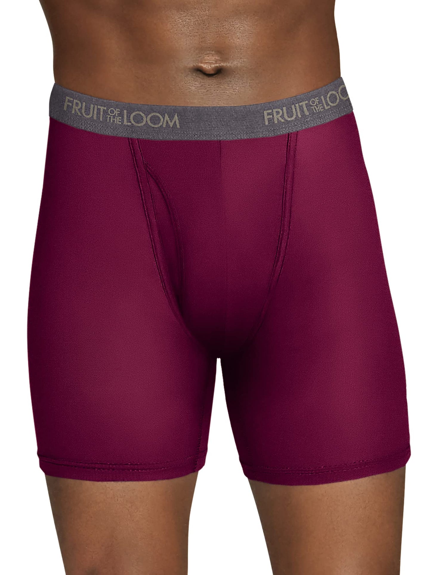 Fruit of the Loom Men's 12-Pack Everlight Boxer Briefs Breathable Blend (Large (36-38) Assorted