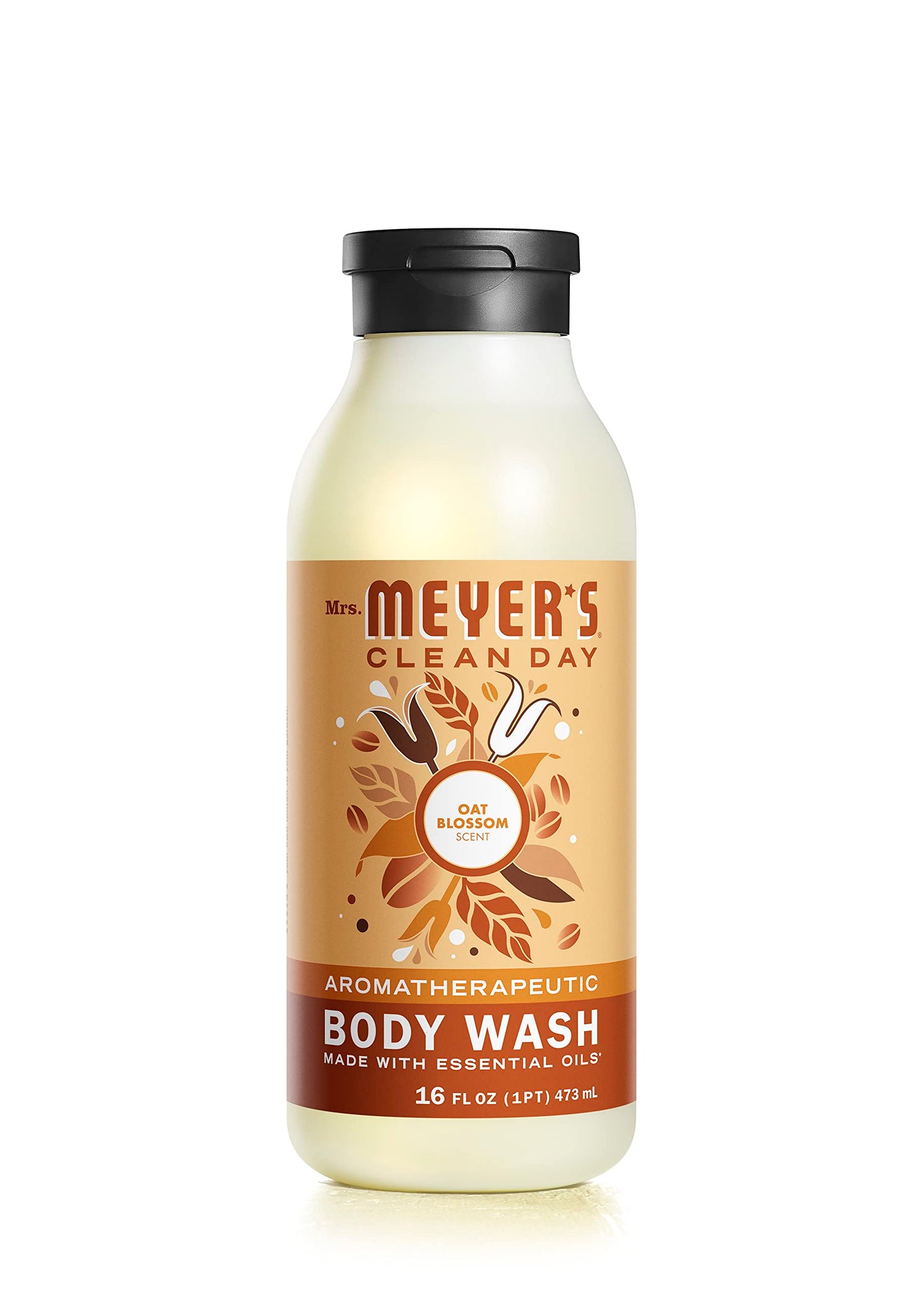 MRS. MEYER'S CLEAN DAY Moisturizing Body Wash for Women and Men, Biodegradable Shower Gel Formula Made with Essential Oils, Plum Berry, 16 oz Bottle, Pack of 3