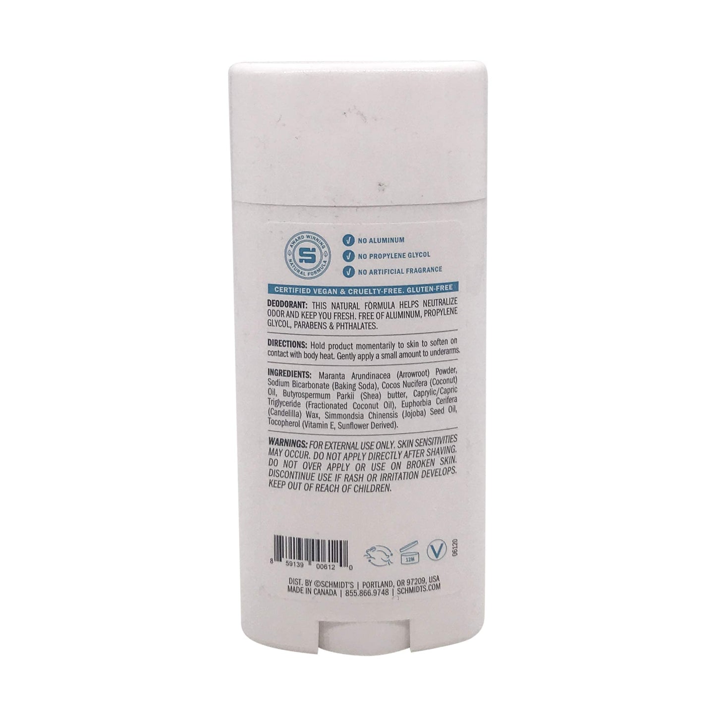SCHMIDTS DEODORANT Fragrance Free Signature Deodorant Stick, 3.25 OZ