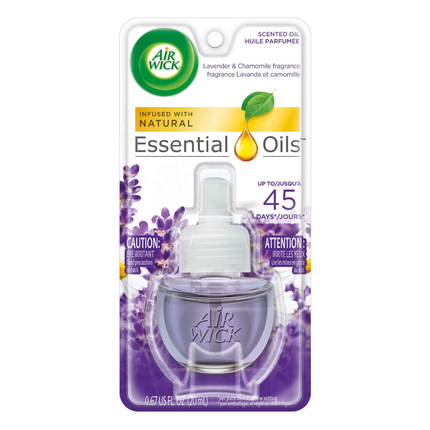 Air Wick Scented Oil Air Freshener, Lavender and Chamomile, 1 Refill, 0.67 Ounce (Pack of 8)