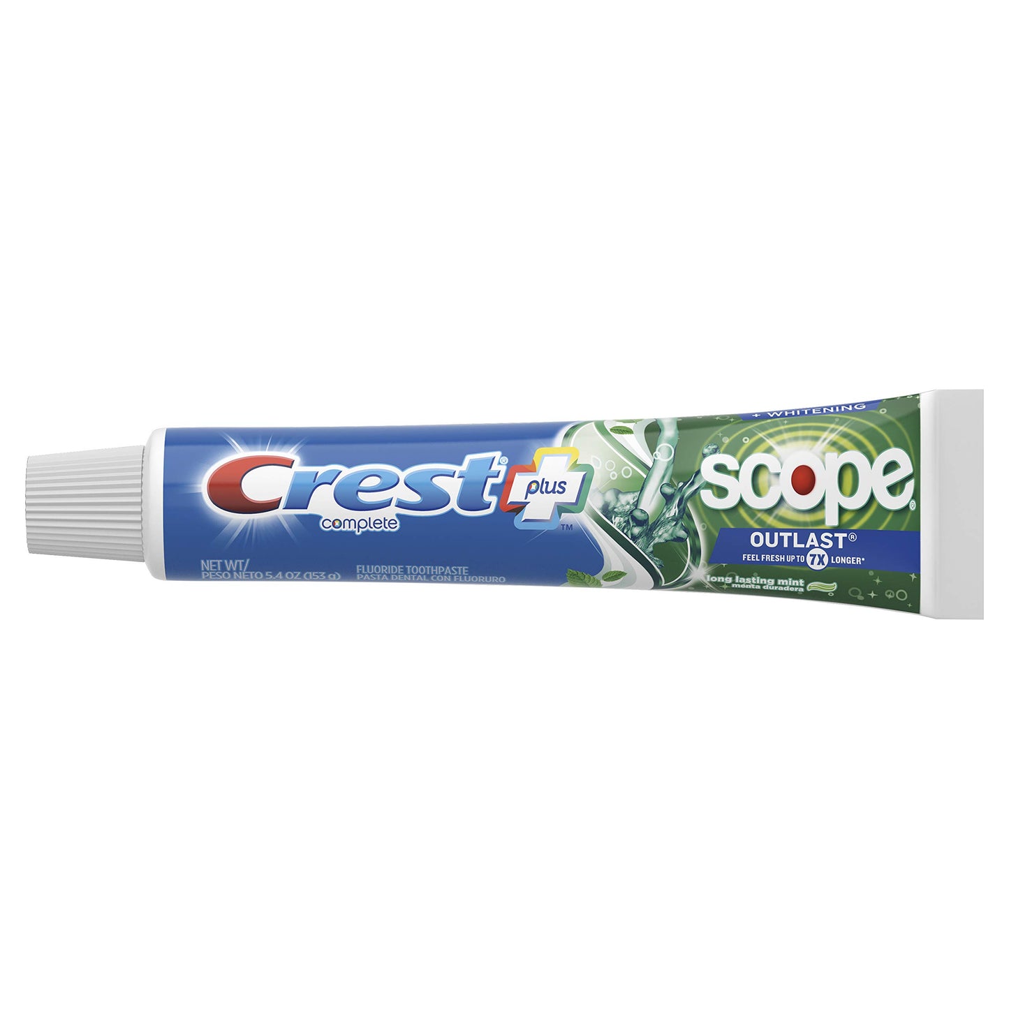 Crest +X 40mm Outlast Complete Whitening Toothpaste, Mint, 5.4 Oz, Pack Of 2, 4.050 Lb (Pack Of 2)