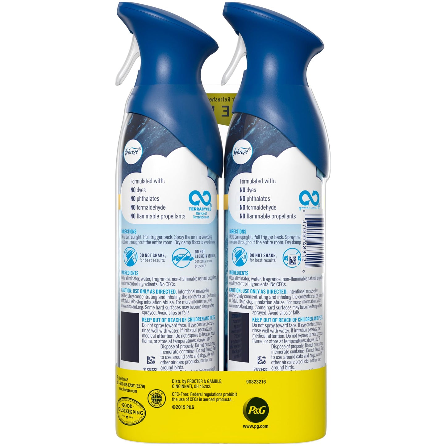 Febreze Odor-Eliminating Air Freshener, Ocean, 2 count, 8.8 fl oz each