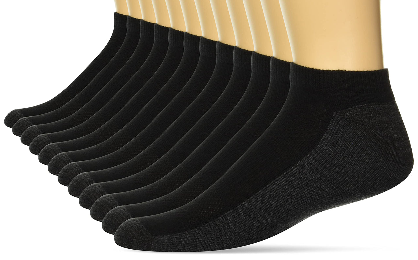 Hanes Men's, X-Temp Cushioned No Show Socks, 12-Pack, White, 12-14