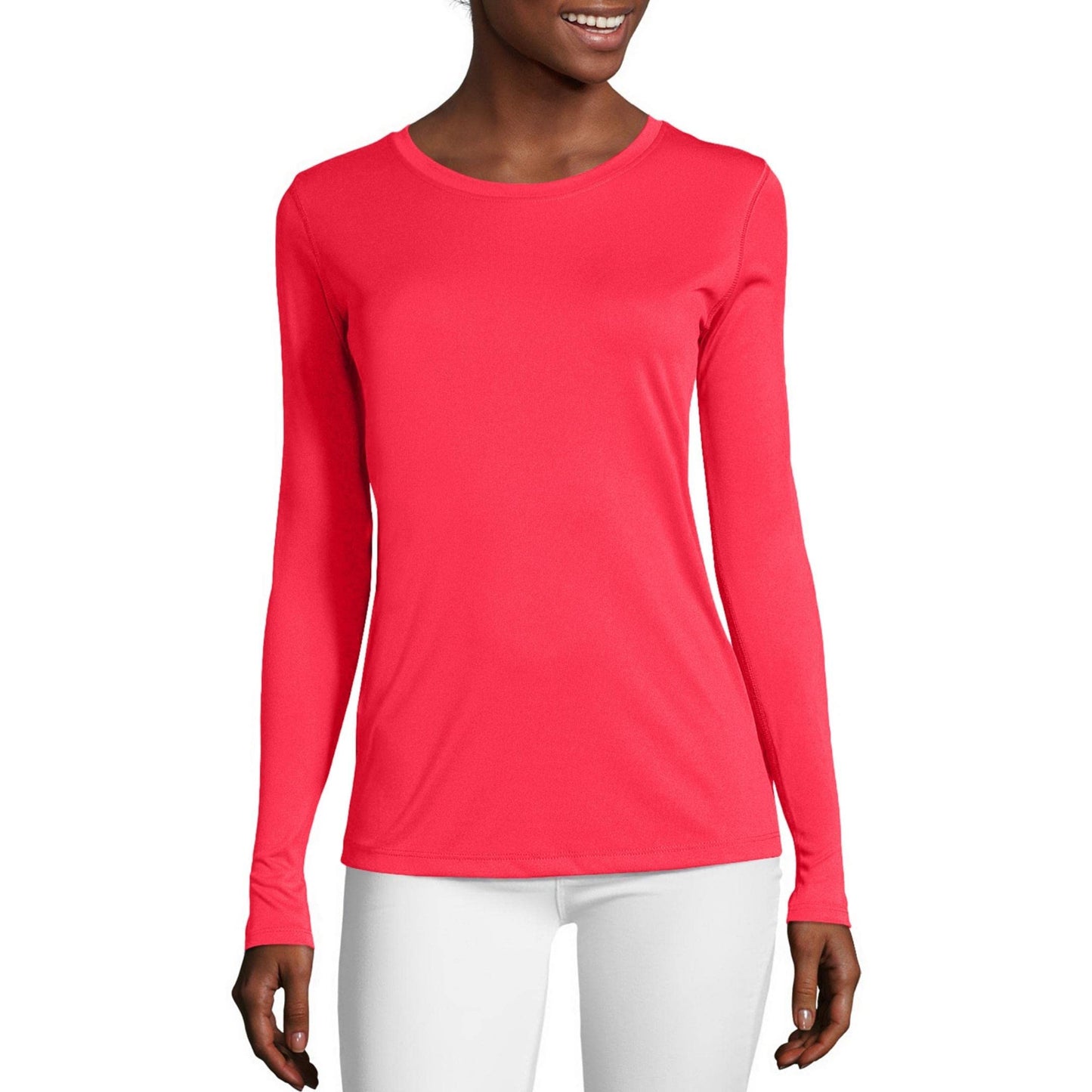 Hanes womens Sport Cool Dri Performance Long Sleeve T-shirt T Shirt, Light Blue, Small US
