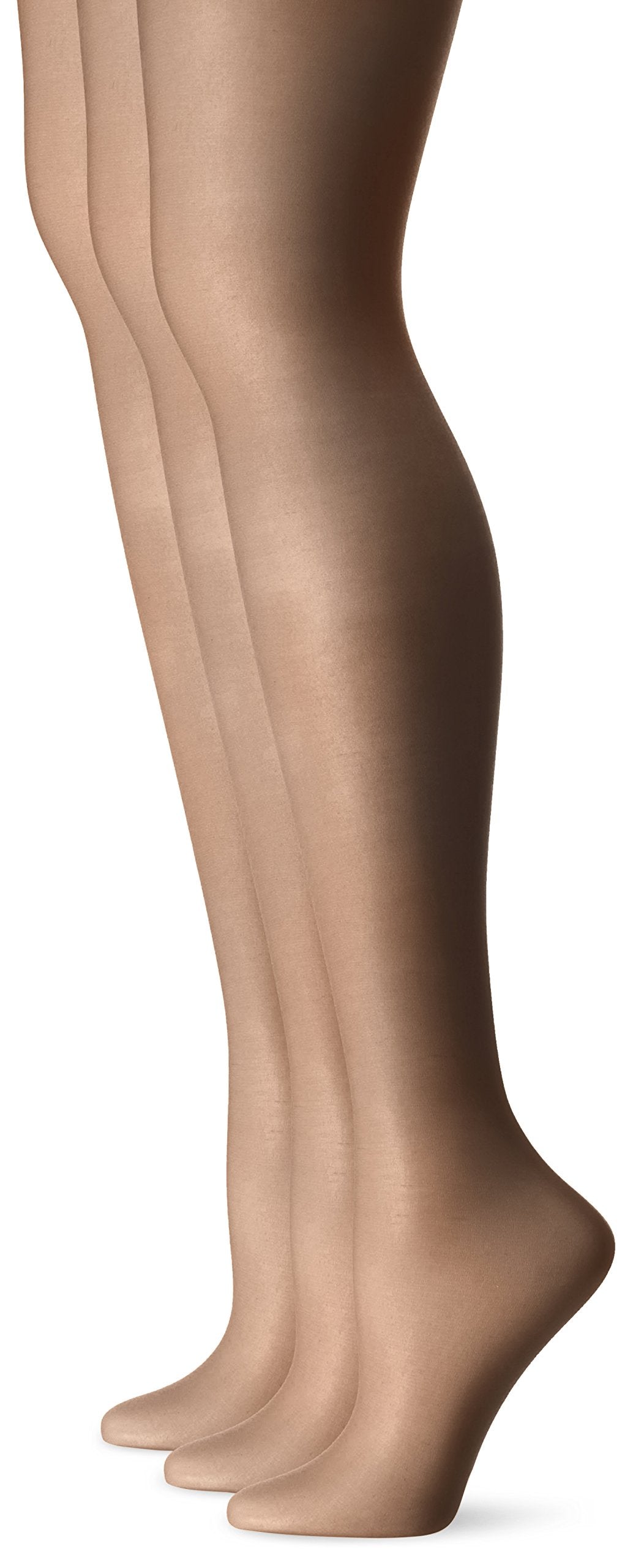 L'eggs Silken Mist Ultra Sheer Women's Tights with Run Resist, Control Top, Sheer Toe, Nude, Size Q (Pack of 3)