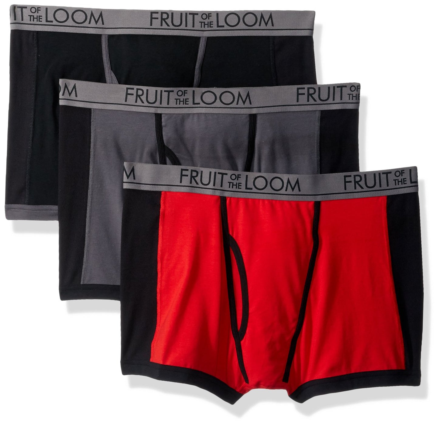 Fruit of the Loom Men's 3pk Ultra Flex Short Leg Boxer Brief, assorted, Medium