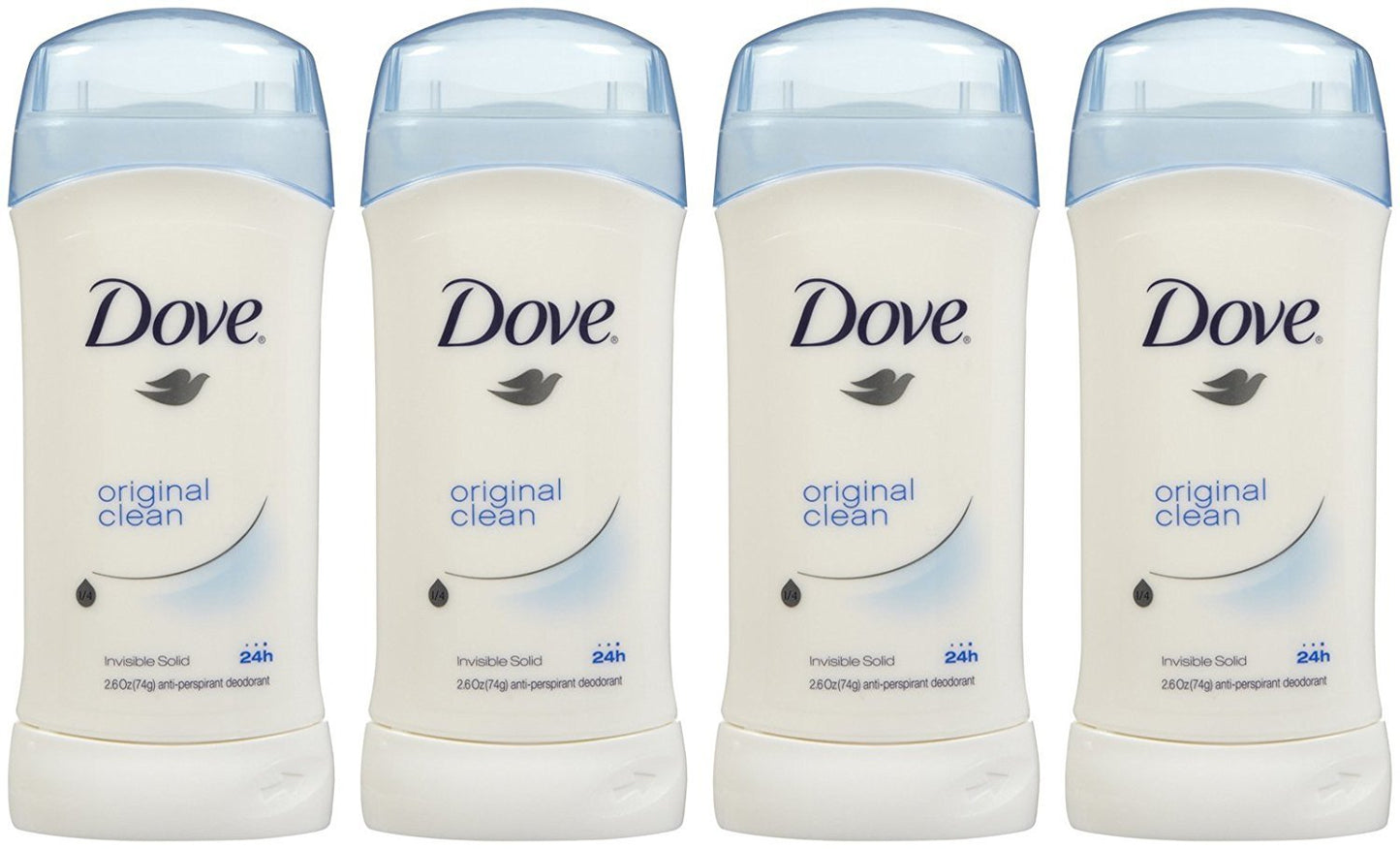 Dove Invisible Solid Deodorant, Original Clean - 2.6 oz - 4 pk