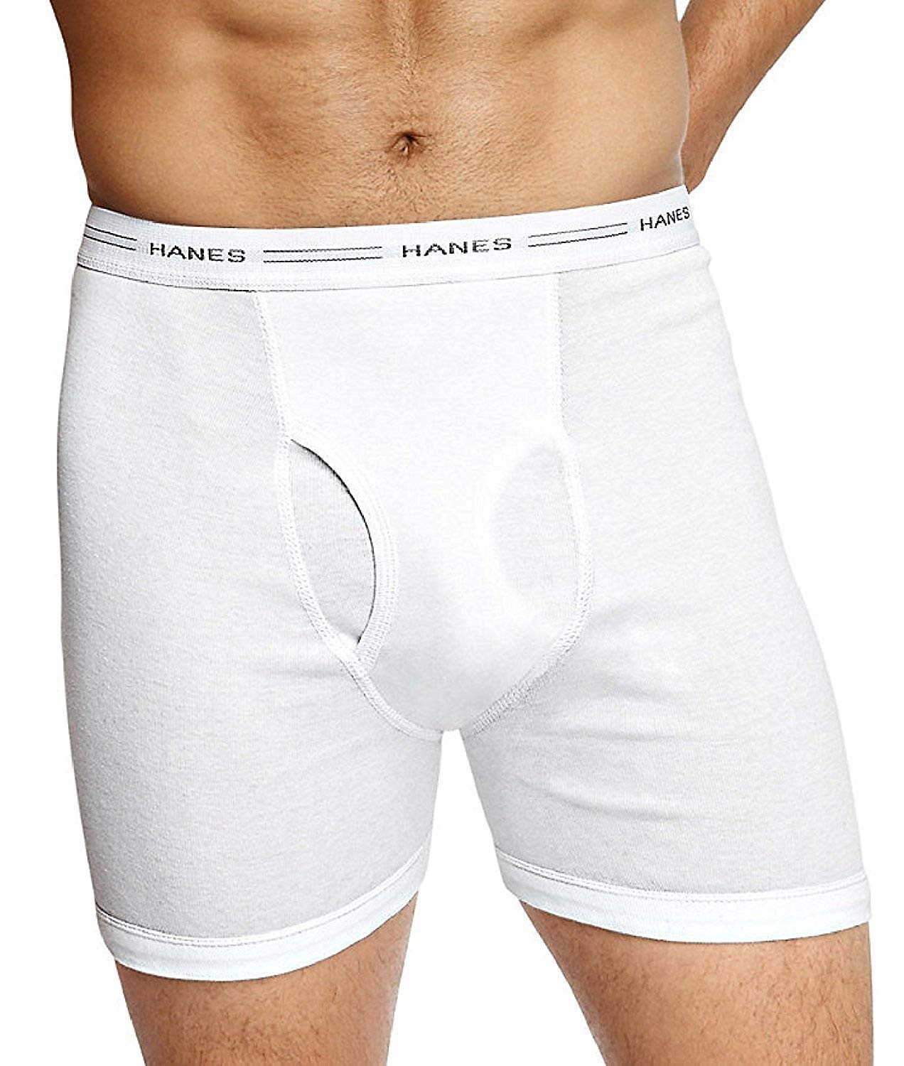 Hanes Red Label Men's Hanes 10-Pack Boxer Brief (White, Meduim)