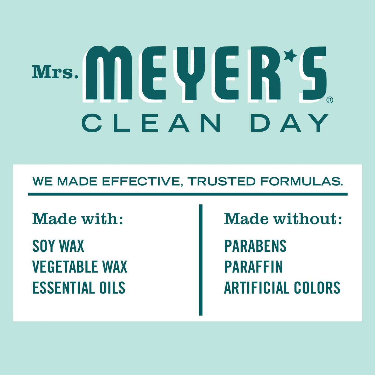 MRS. MEYER'S CLEAN DAY Soy Tin Candle, 12 Hour Burn Time, Made with Soy Wax and Essential Oils, Mint, 2.9 oz