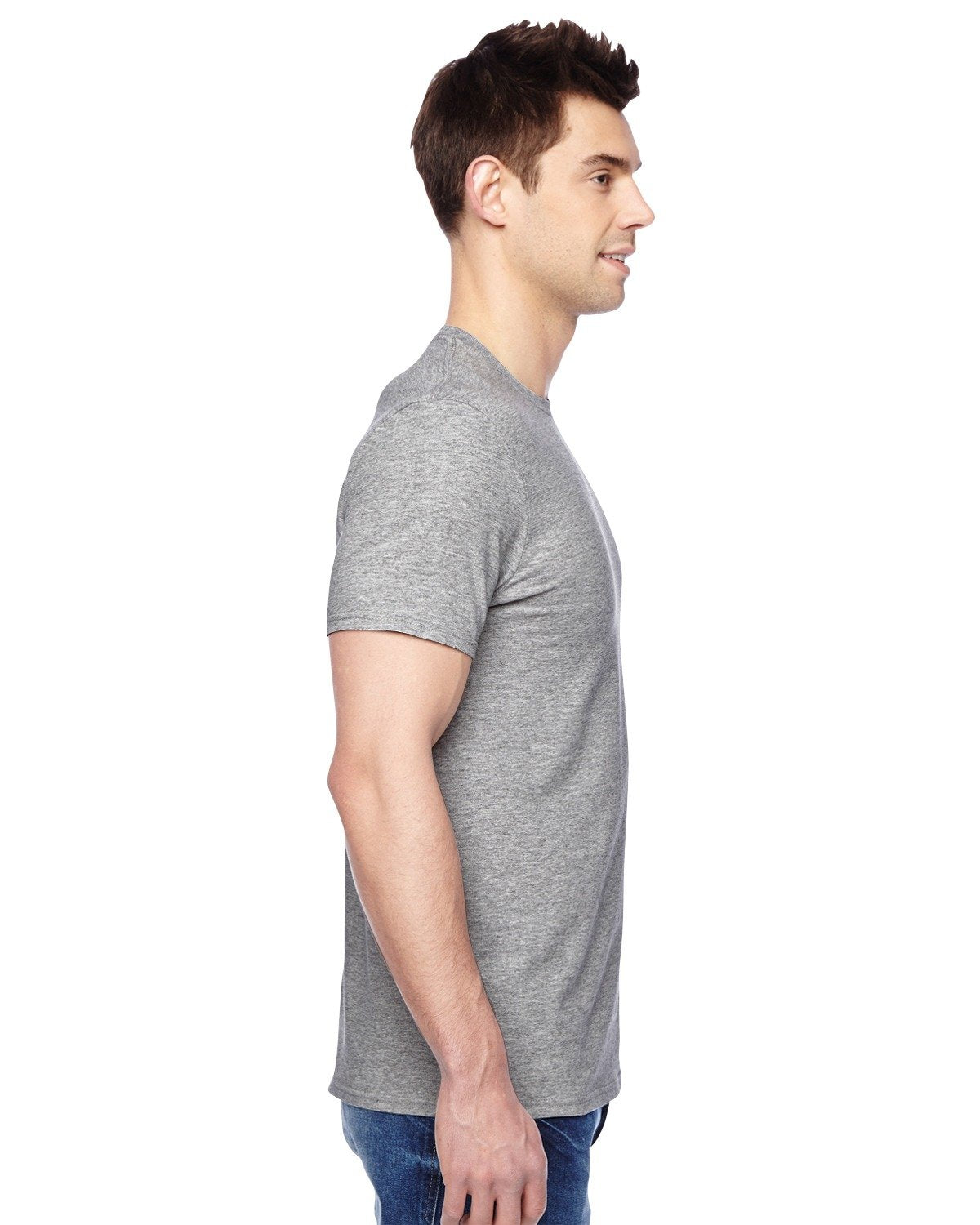 Fruit of the Loom Mens 4.7 oz. 100% Sofspun Cotton Jersey Crew T-Shirt(SF45R)-Athletic HEATHER-3XL