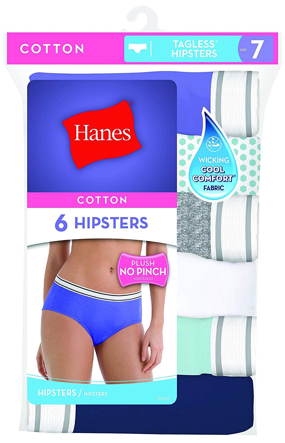 Hanes Womens Pack, Soft Cotton Hipsters, Underwear (Colors May Vary) Hipster-panties, Fashion Color Mix 2, 5 US