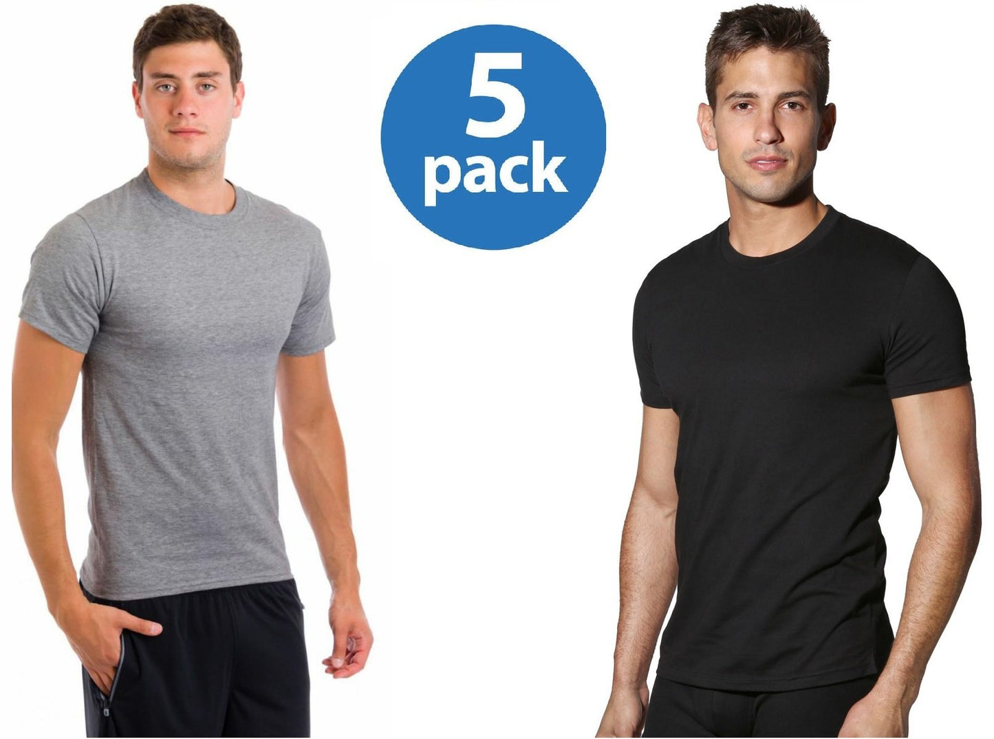 Hanes Men's Tagless ComfortSoft Crewneck T-Shirt (Bulk Packaging) (Large Tall, Black/Grey)