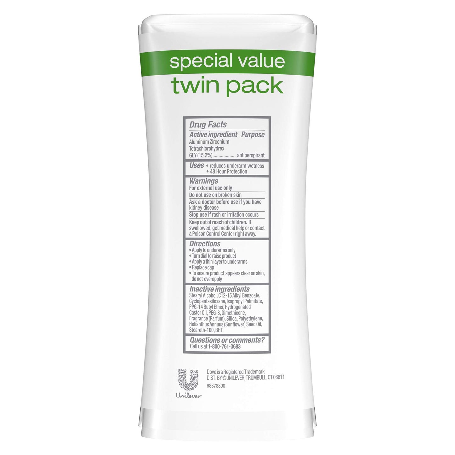 Dove go fresh Antiperspirant Deodorant, Cool Essentials 2.6 oz, Twin Pack