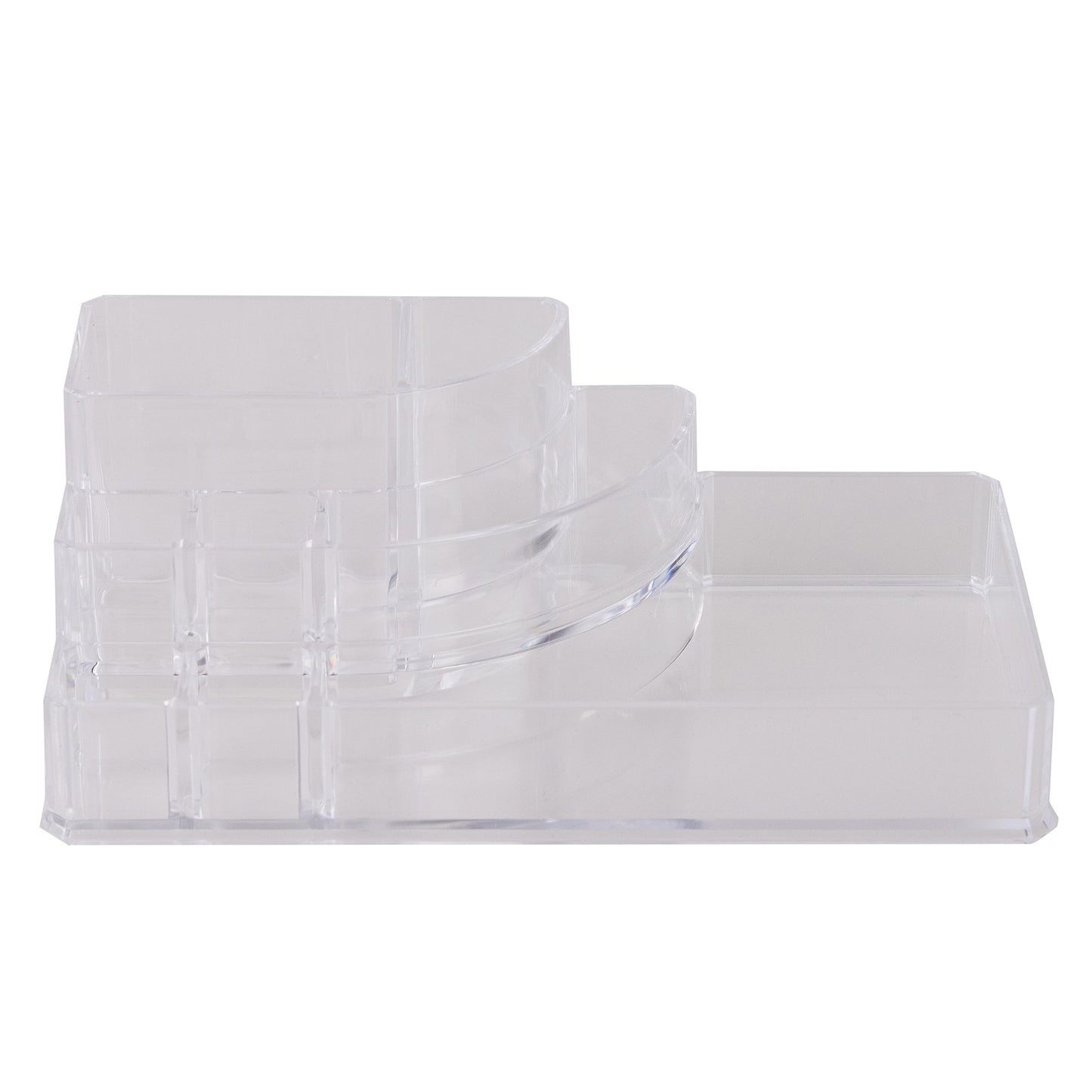Simplify Cosmetic Organizer - Acrylic Holder for Makeup, Brush, Jewelry, Lipstick - Clear Color - 8 Sections - 8.78" x 5.04" x 3.15