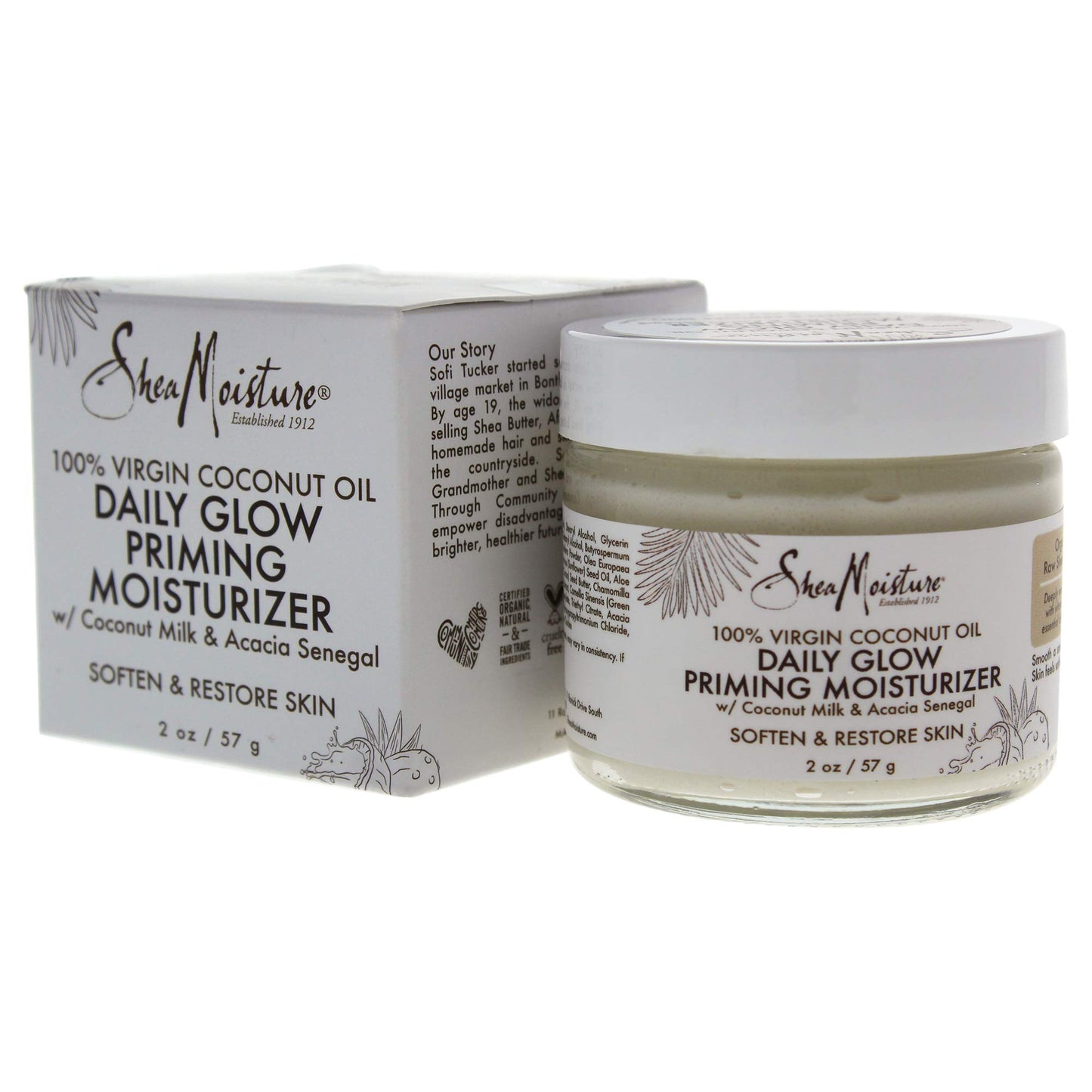 Shea Moisture 100% Virgin Coconut Oil Daily Glow Priming Moisturizer By Shea Moisture for Unisex -Moisturizer, 2 Ounce