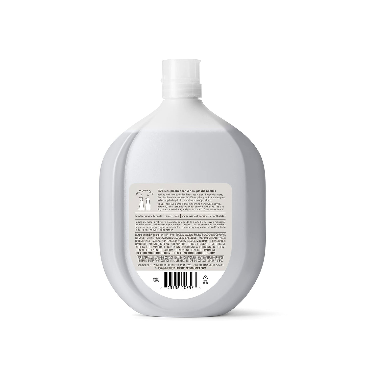 Method Foaming Hand Soap Refill, Violet + Lavender, Recyclable Bottle, Biodegradable Formula, 28 fl oz (Pack of 4) (Packaging May Vary)