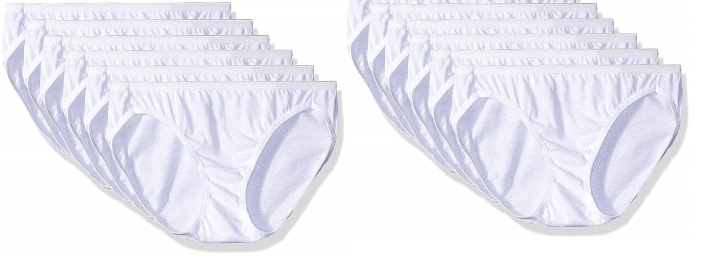 Hanes Women's Cotton Bikini Panty Multipack (5, White)