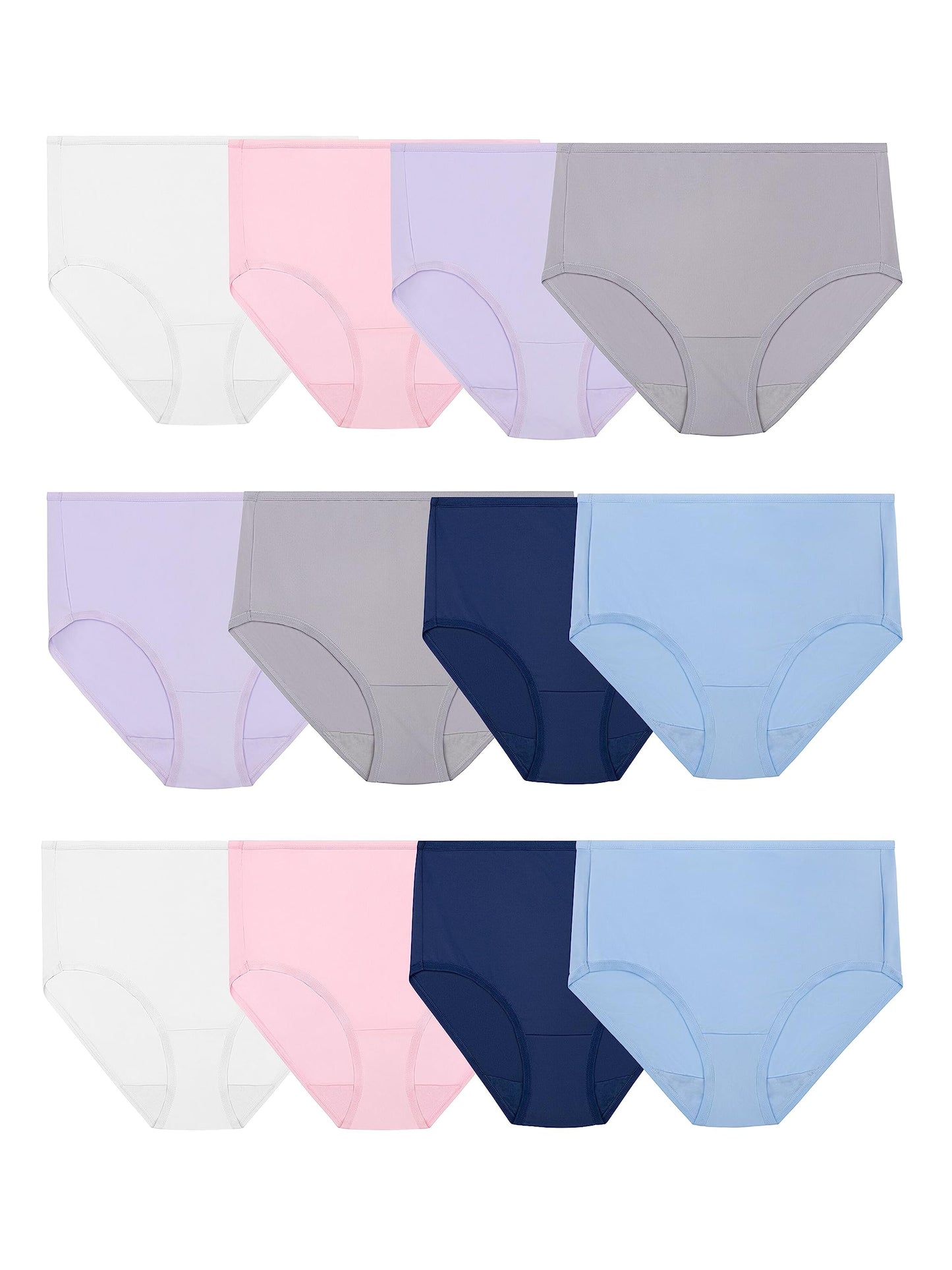 Fruit of the Loom womens Microfiber Panties (Regular & Plus Size) underwear, Brief - 6 Pack Assorted, 7 US