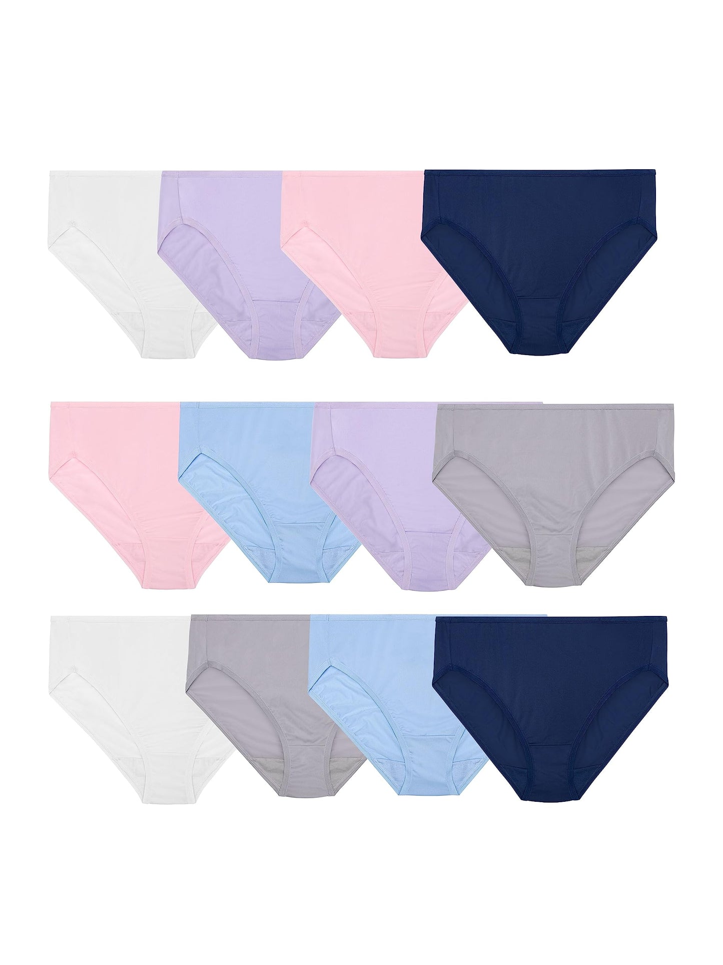 Fruit of the Loom womens Microfiber Panties (Regular & Plus Size) briefs underwear, Hi Cut - 6 Pack Assorted, 5 US
